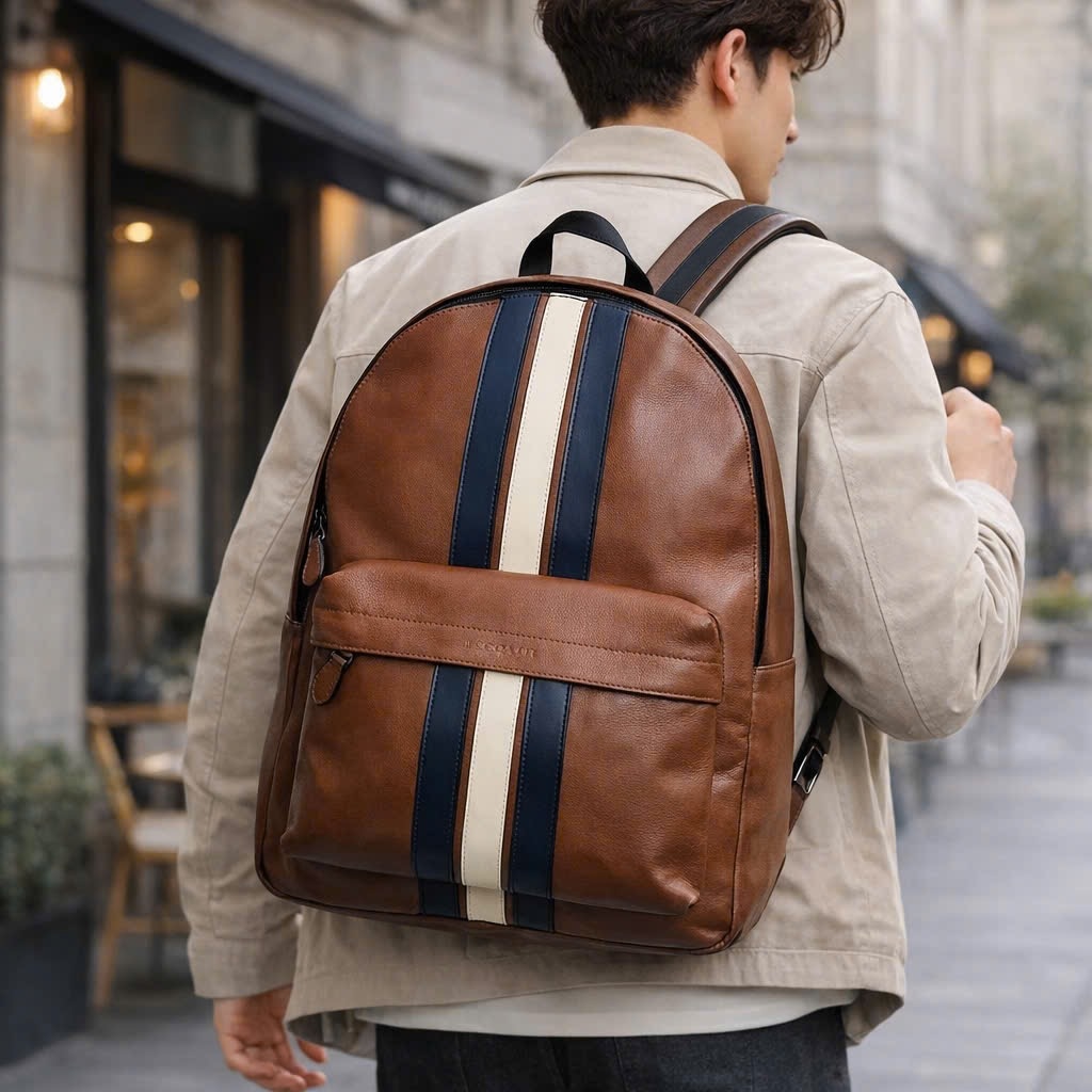 Balo Coach Charles Backpack With Varsity Stripe F23214 1