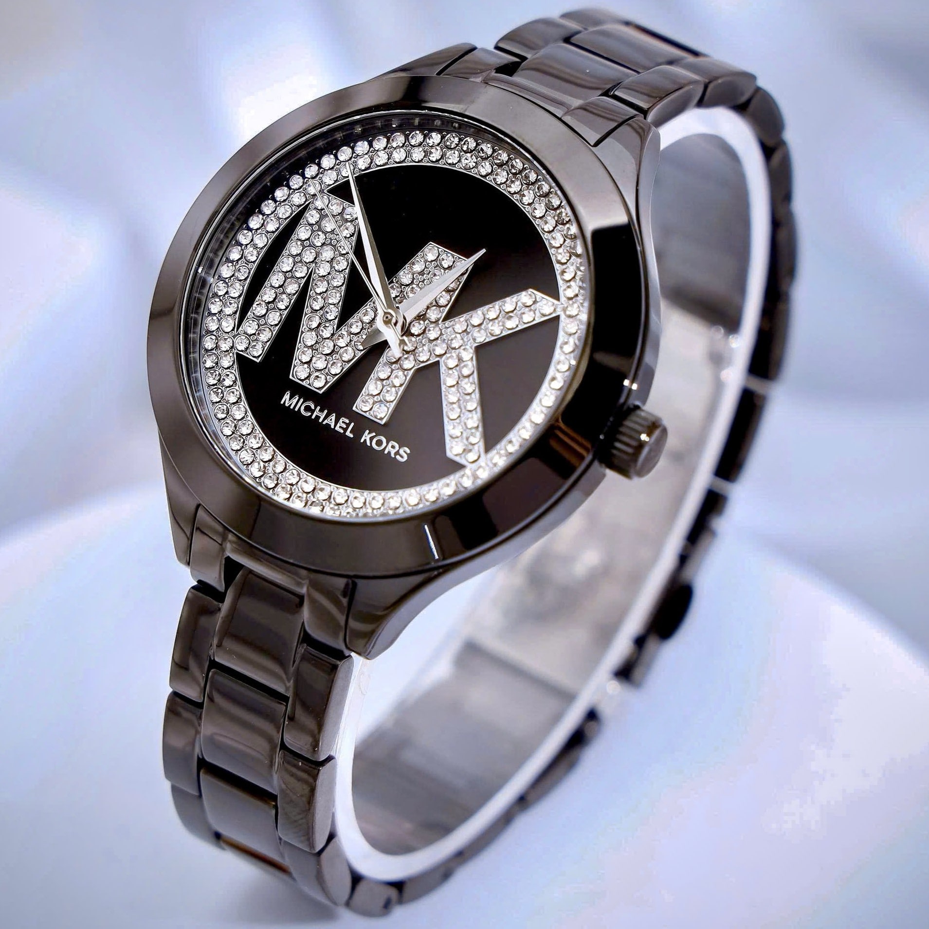 Đồng hồ nữ Michael Kors Aspyn Watch In Black With Pavé and Logo MKO1109 1