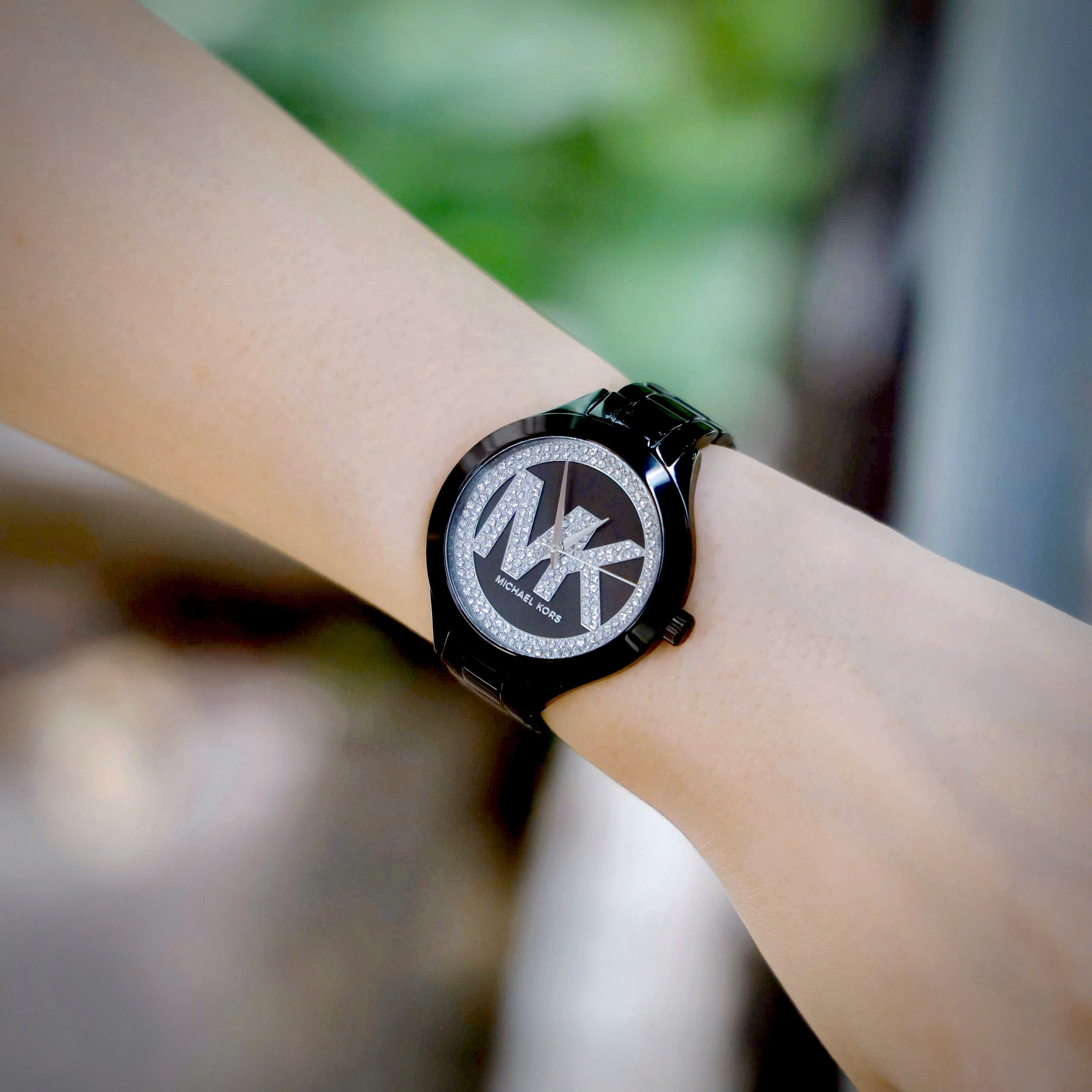 Đồng hồ nữ Michael Kors Aspyn Watch In Black With Pavé and Logo MKO1109 3