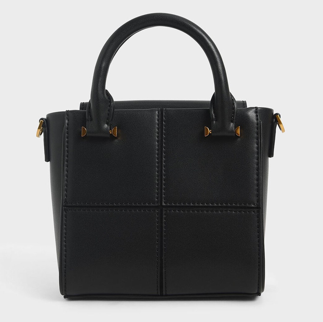 TÚI XÁCH NỮ CHARLES & KEITH TEXTURED PANELLED TOP HANDLE BAG 8