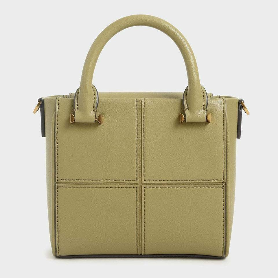 TÚI XÁCH NỮ CHARLES & KEITH TEXTURED PANELLED TOP HANDLE BAG 46