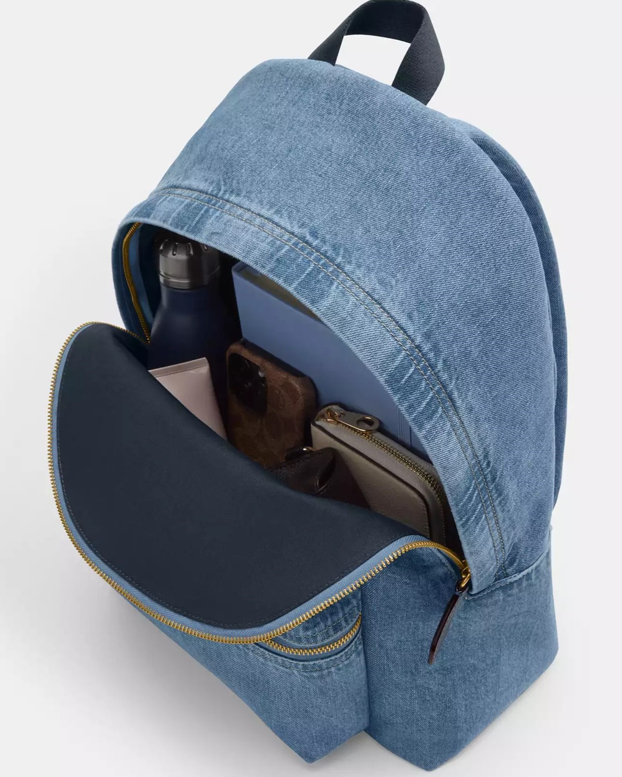 Balo Coach Cargo Backpack Brass Indigo CAT43 6