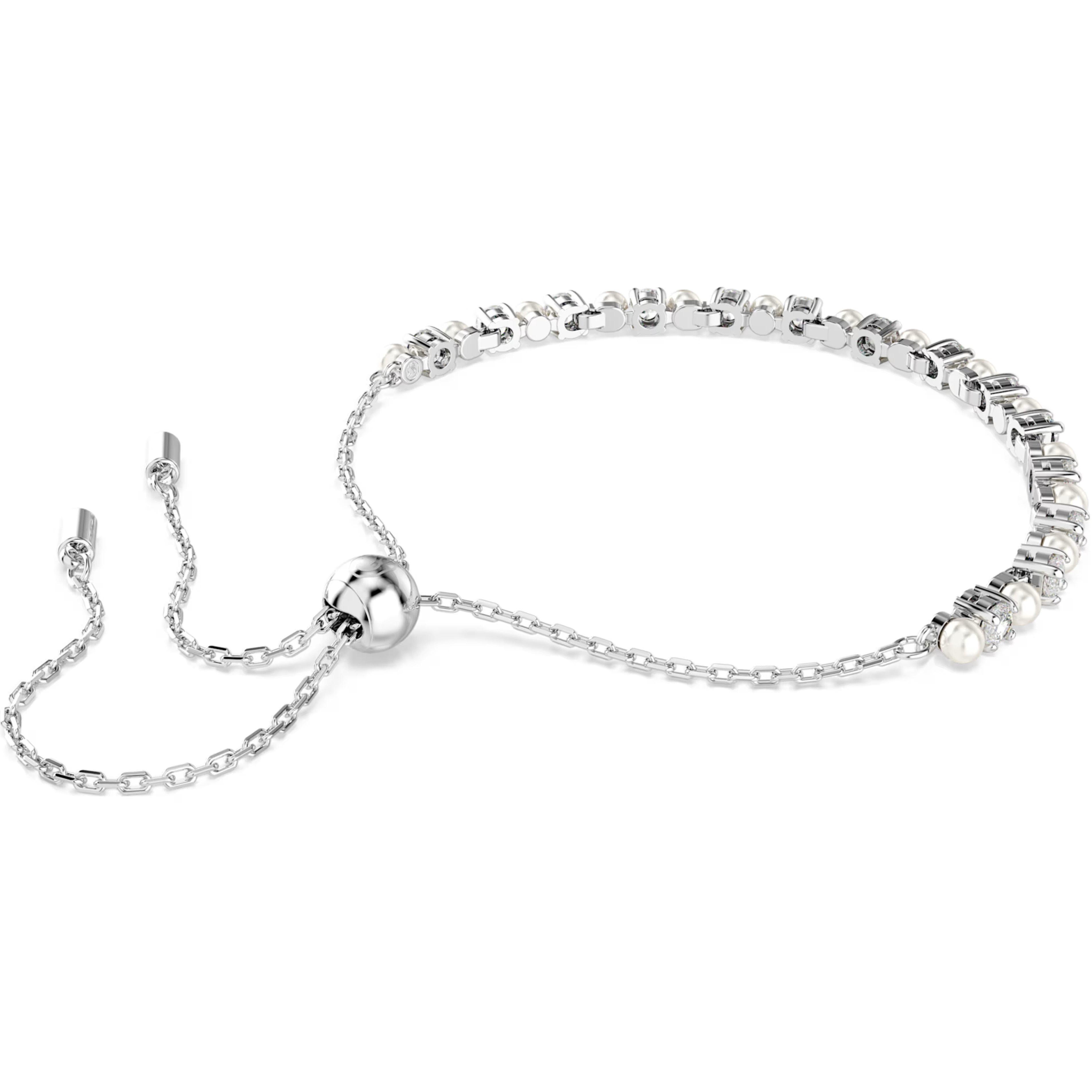 Vòng tay Swarovski Matrix Bracelet Crystal Pearl Round Cut White Rhodium Plated 5689633 1