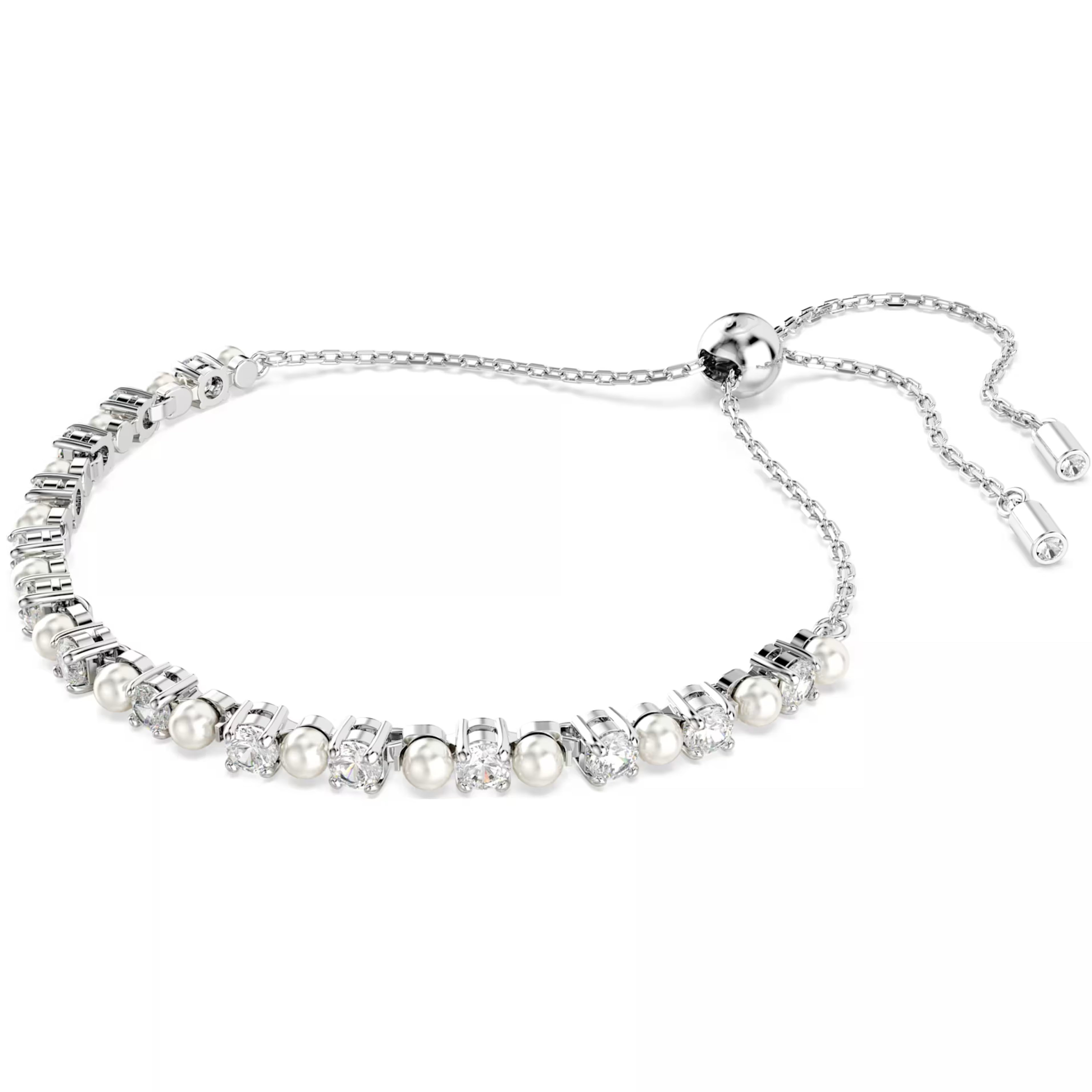 Vòng tay Swarovski Matrix Bracelet Crystal Pearl Round Cut White Rhodium Plated 5689633 2