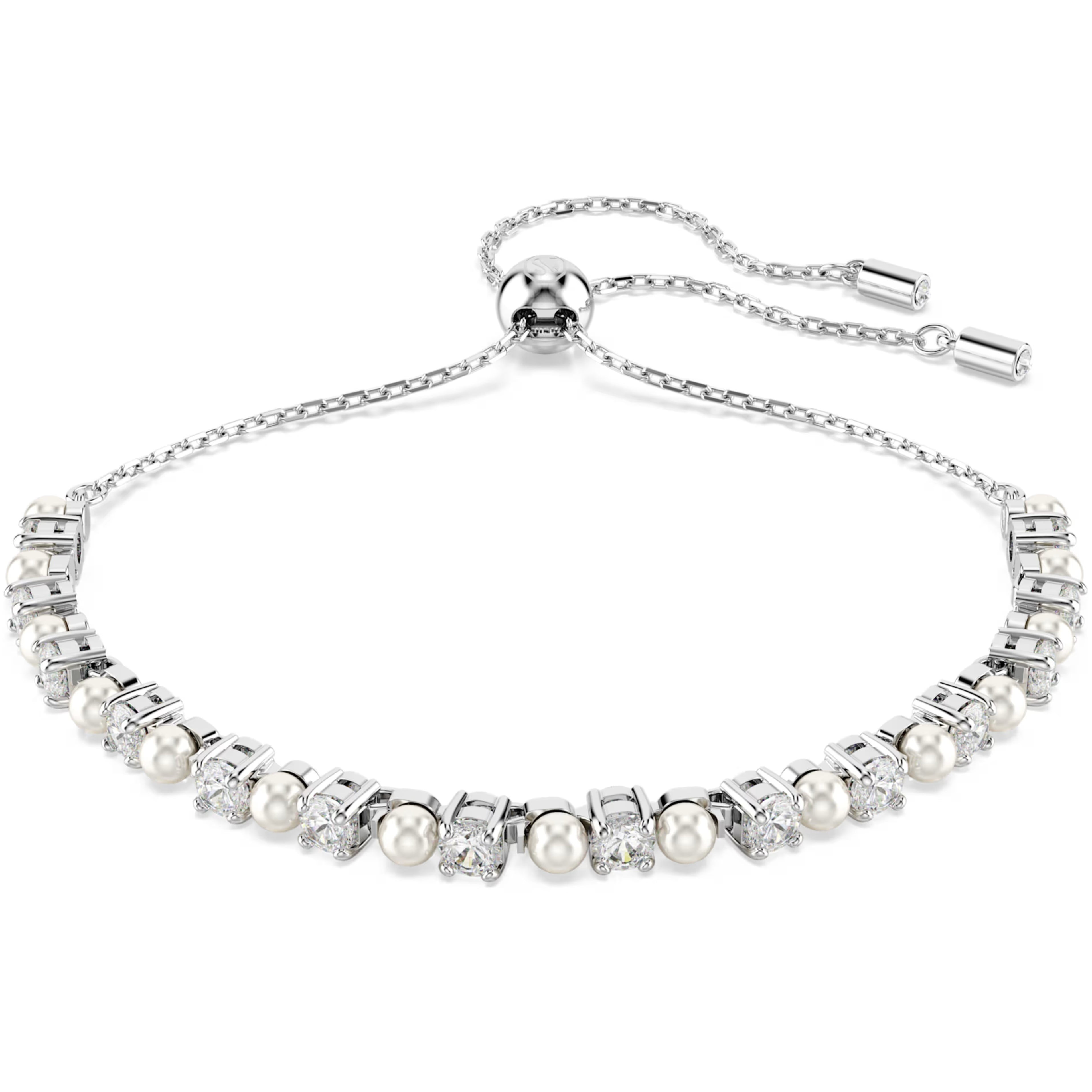 Vòng tay Swarovski Matrix Bracelet Crystal Pearl Round Cut White Rhodium Plated 5689633 4