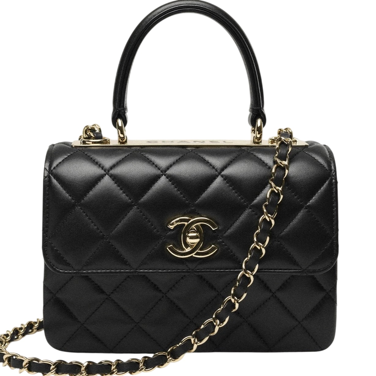 Túi Chanel Mini Flap Bag With Top Handle Lambskin Black 1