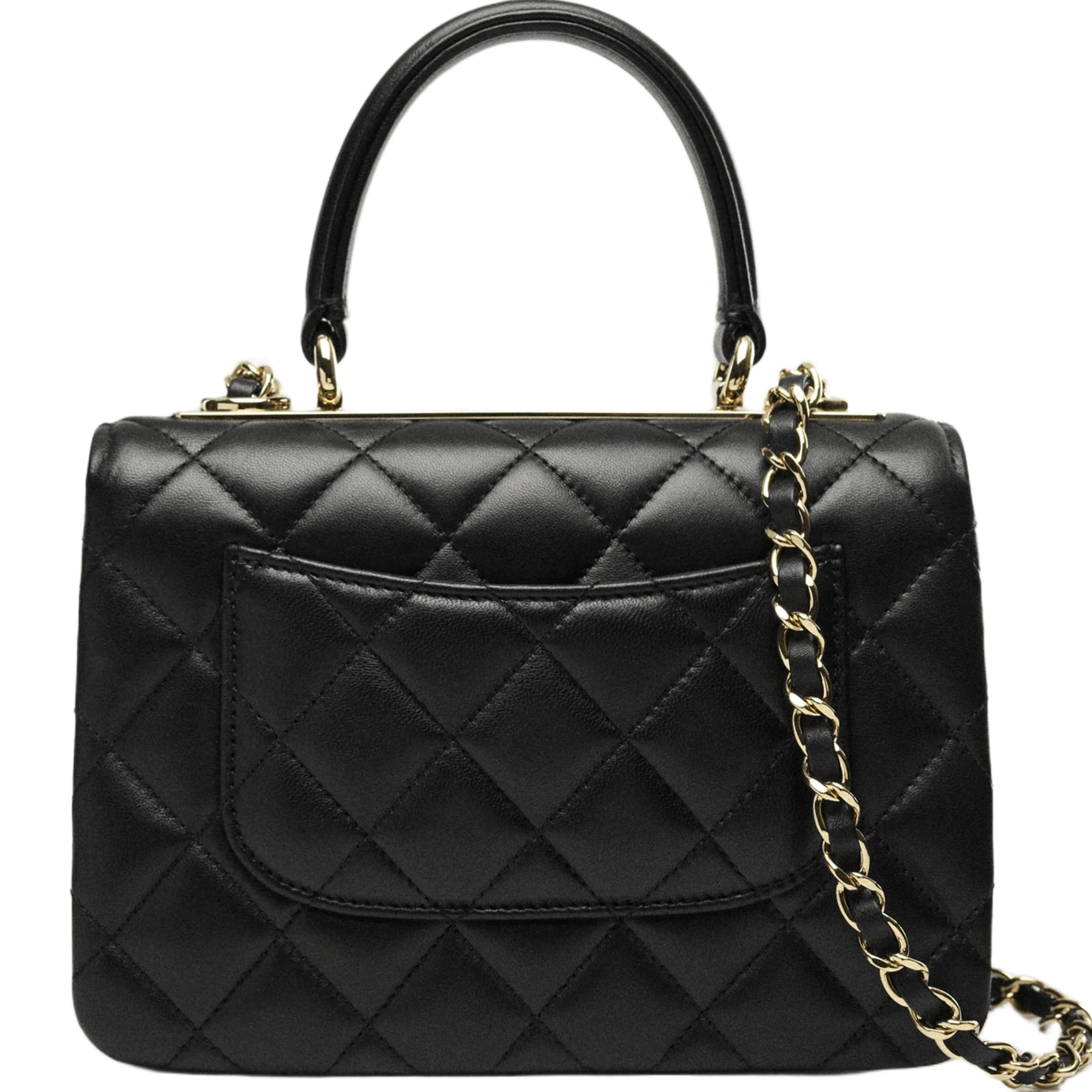 Túi Chanel Mini Flap Bag With Top Handle Lambskin Black 2
