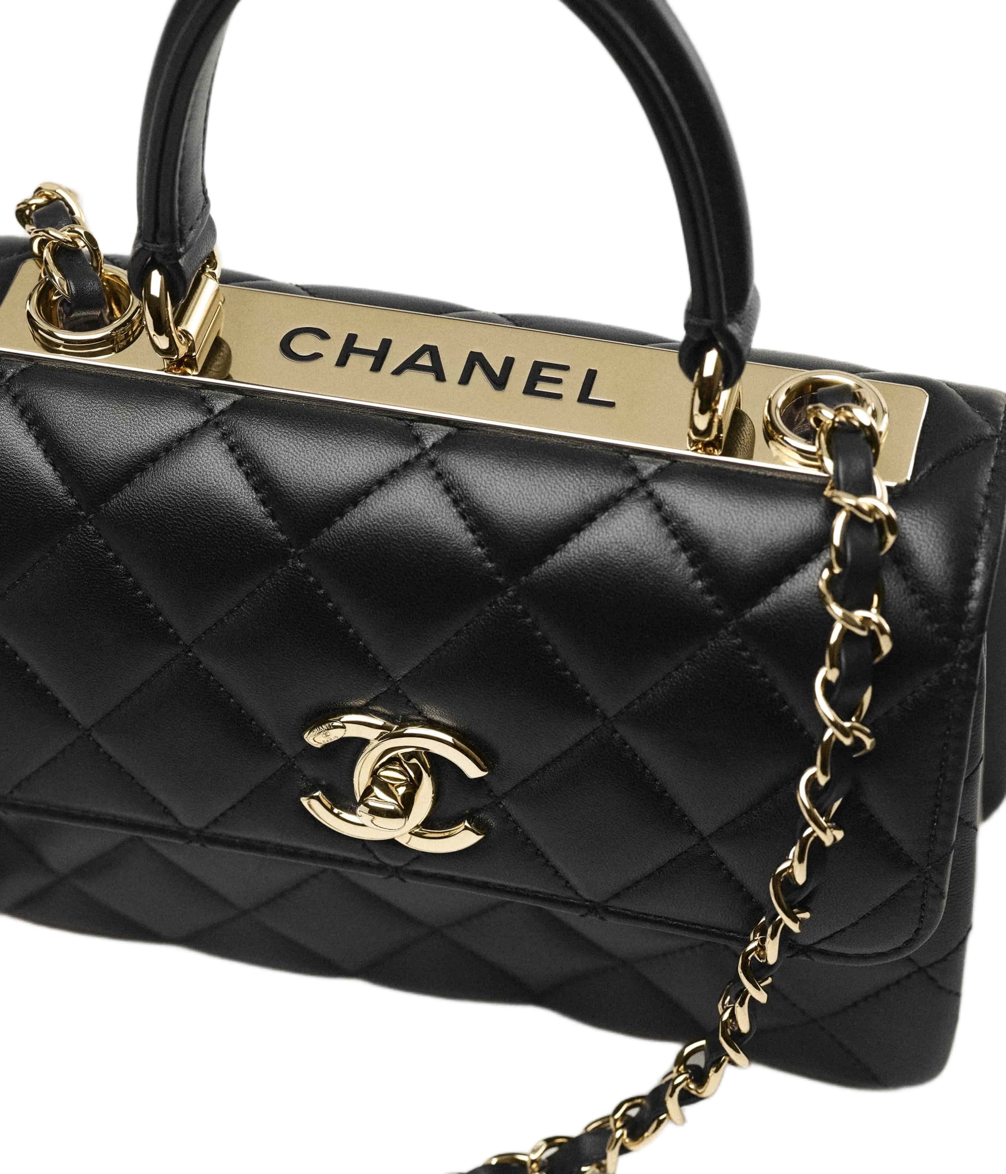 Túi Chanel Mini Flap Bag With Top Handle Lambskin Black 4
