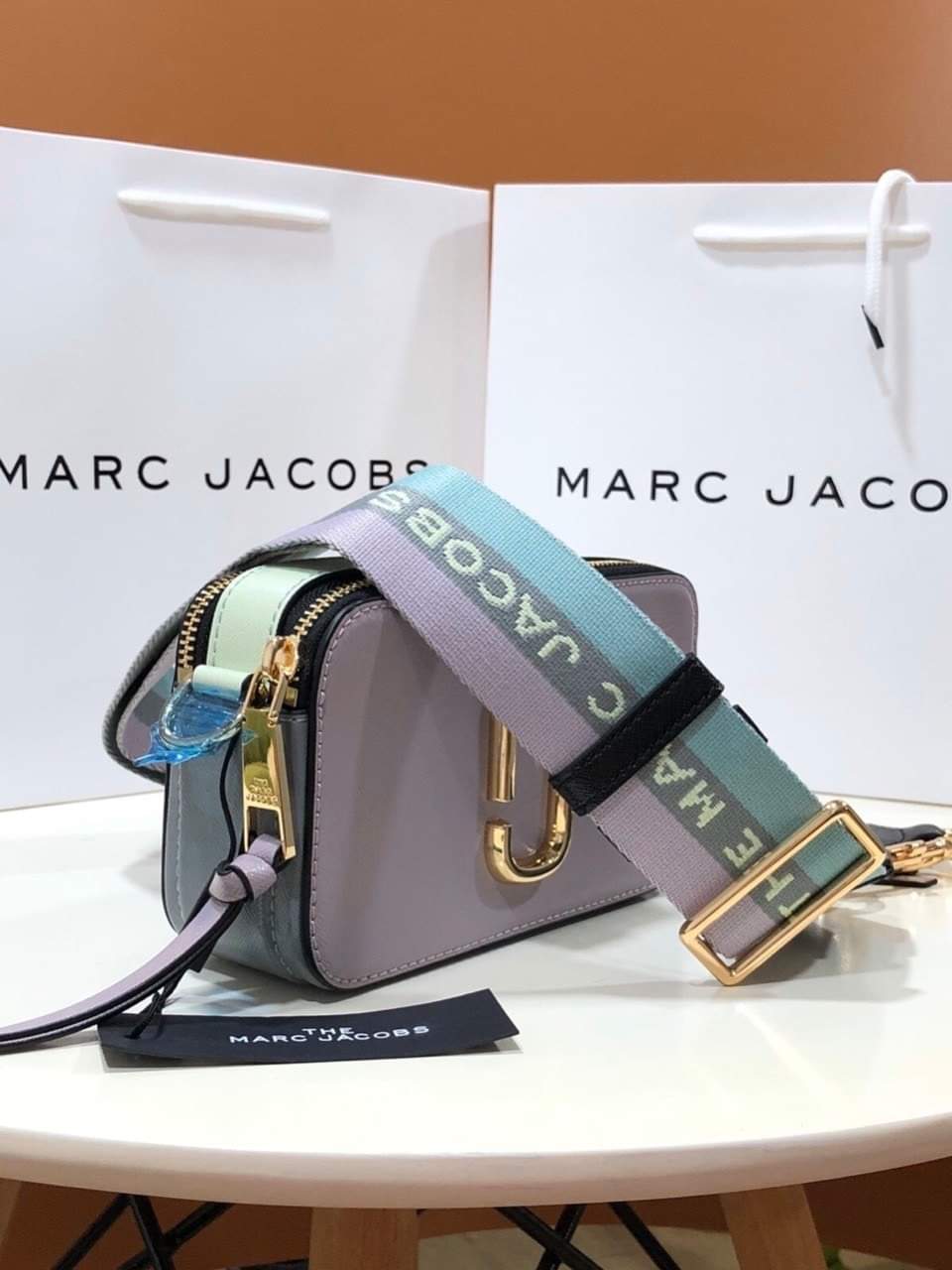Túi đeo chéo nữ Marc Jacobs da thật màu tím | Túi xách Snapshot Camera bag mẫu mới nhất 2