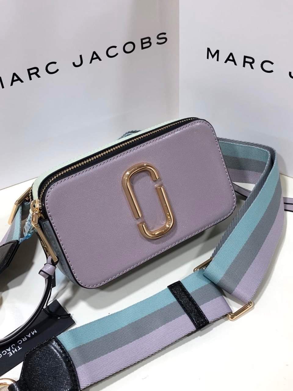 Túi đeo chéo nữ Marc Jacobs da thật màu tím | Túi xách Snapshot Camera bag mẫu mới nhất 4