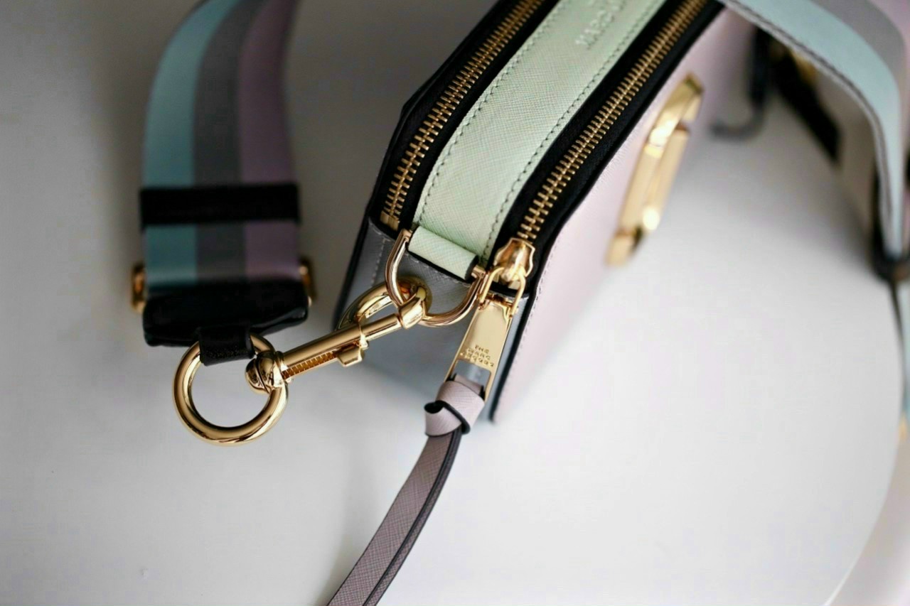 Túi đeo chéo nữ Marc Jacobs da thật màu tím | Túi xách Snapshot Camera bag mẫu mới nhất 9
