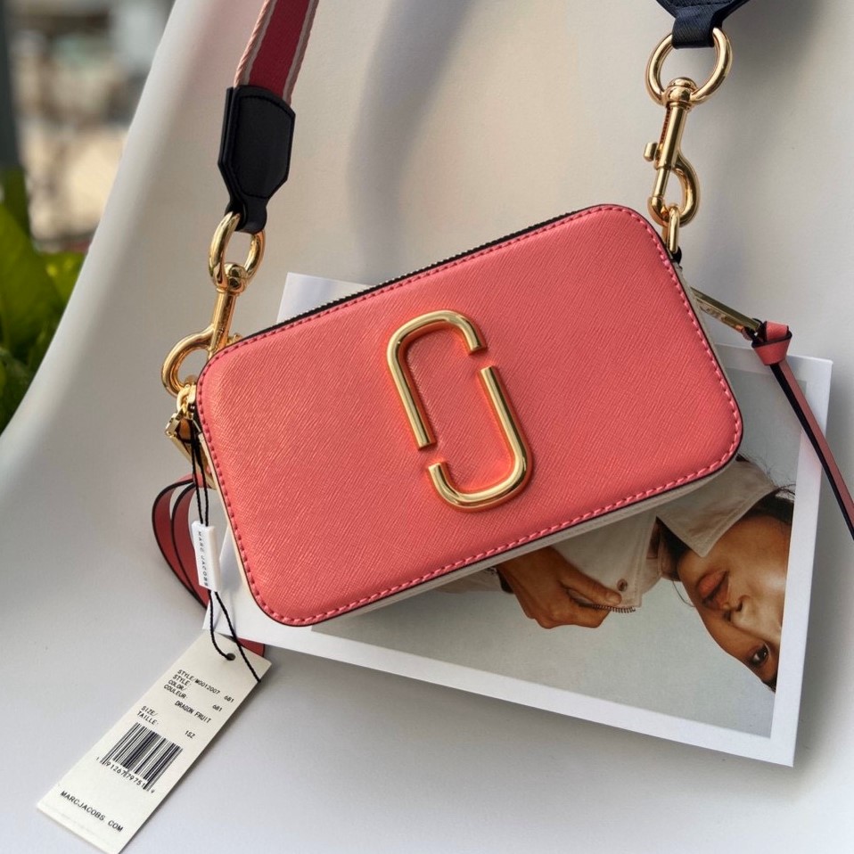 Túi đeo chéo nữ Marc Jacobs da thật màu hồng | Túi xách Snapshot Camera bag mẫu mới nhất 7