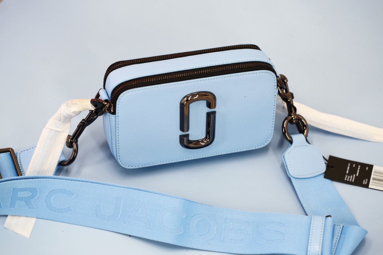 Túi đeo chéo nữ Marc Jacobs da thật màu xanh | Túi xách Snapshot Camera bag mẫu mới nhất 8