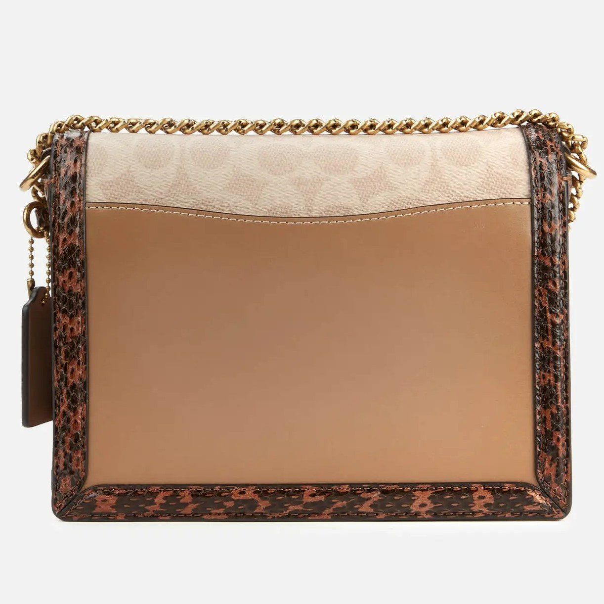 TÚI ĐEO VAI NỮ COACH HUTTON SHOULDER BAG IN BLOCKED SIGNATURE CANVAS WITH SNAKESKIN DETAIL 13