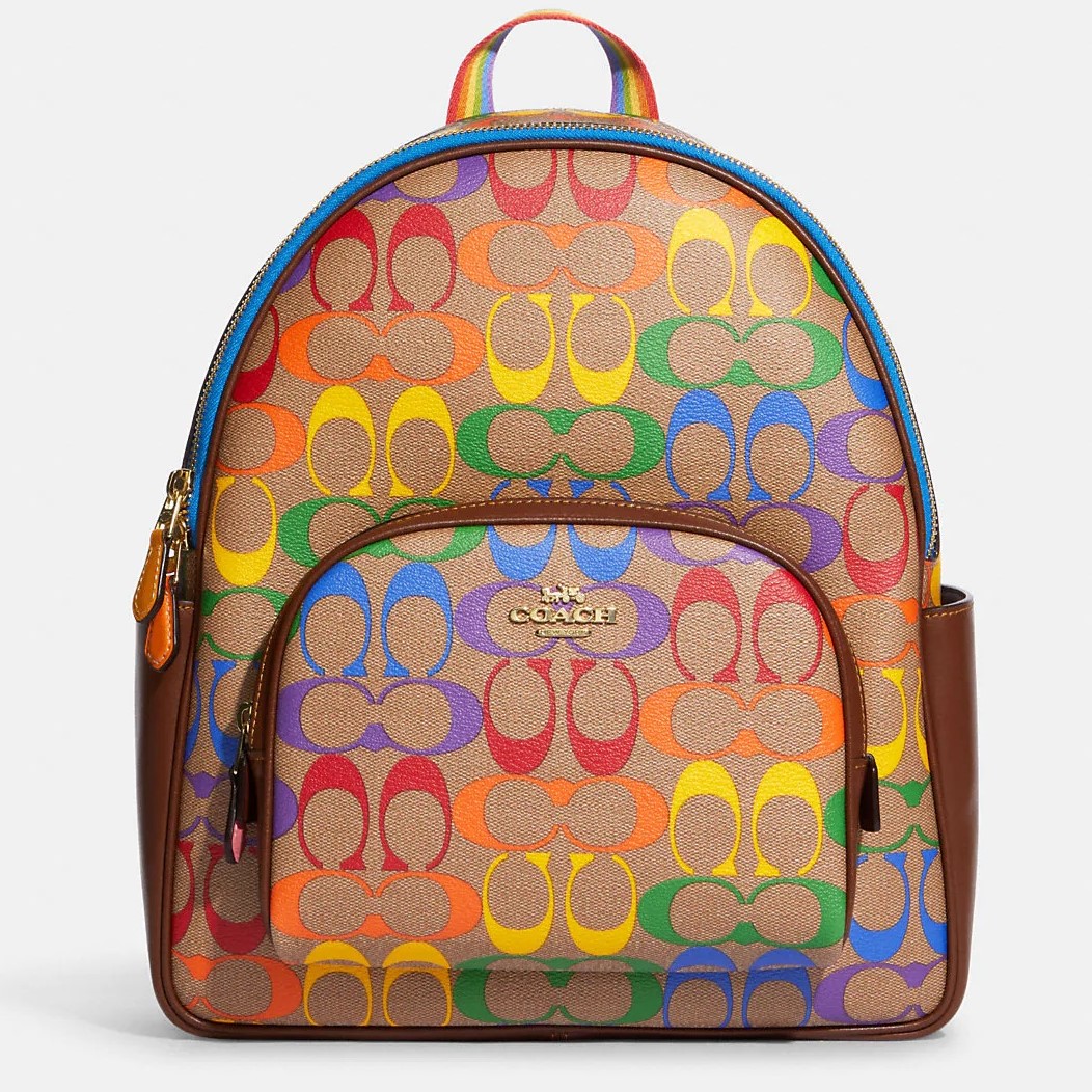 BALO NỮ COACH COURT BACKPACK IN RAINBOW SIGNATURE CANVAS CA140 2