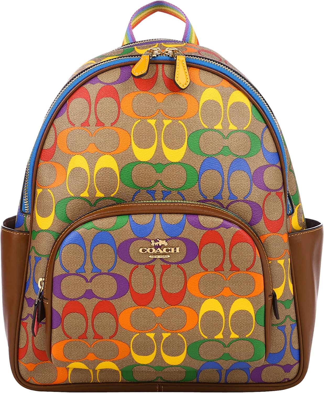 BALO NỮ COACH COURT BACKPACK IN RAINBOW SIGNATURE CANVAS CA140 11