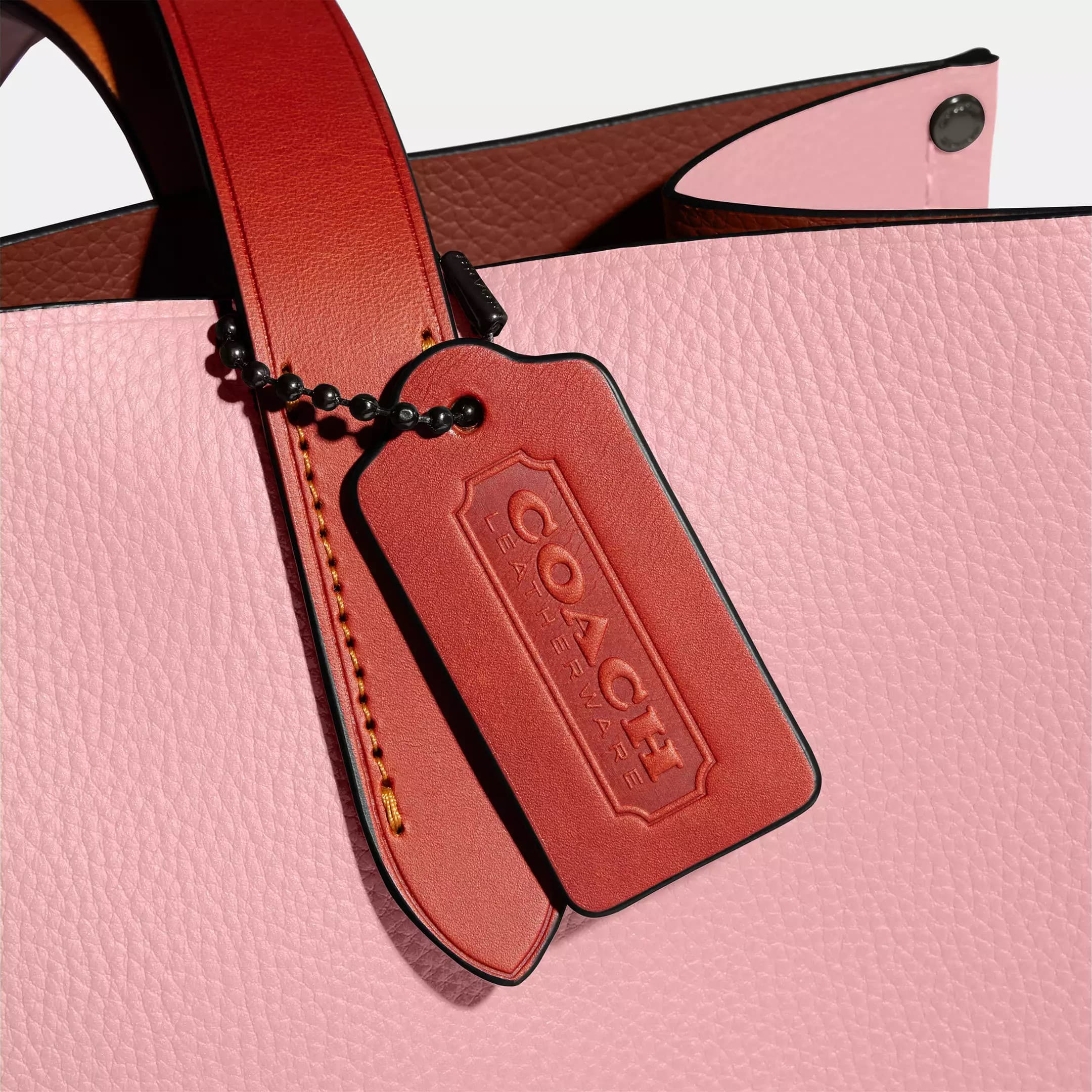 TÚI XÁCH COACH RELAY TOTE 34 PINK POLISHED PEBBLE LEATHER BAG CH757 6