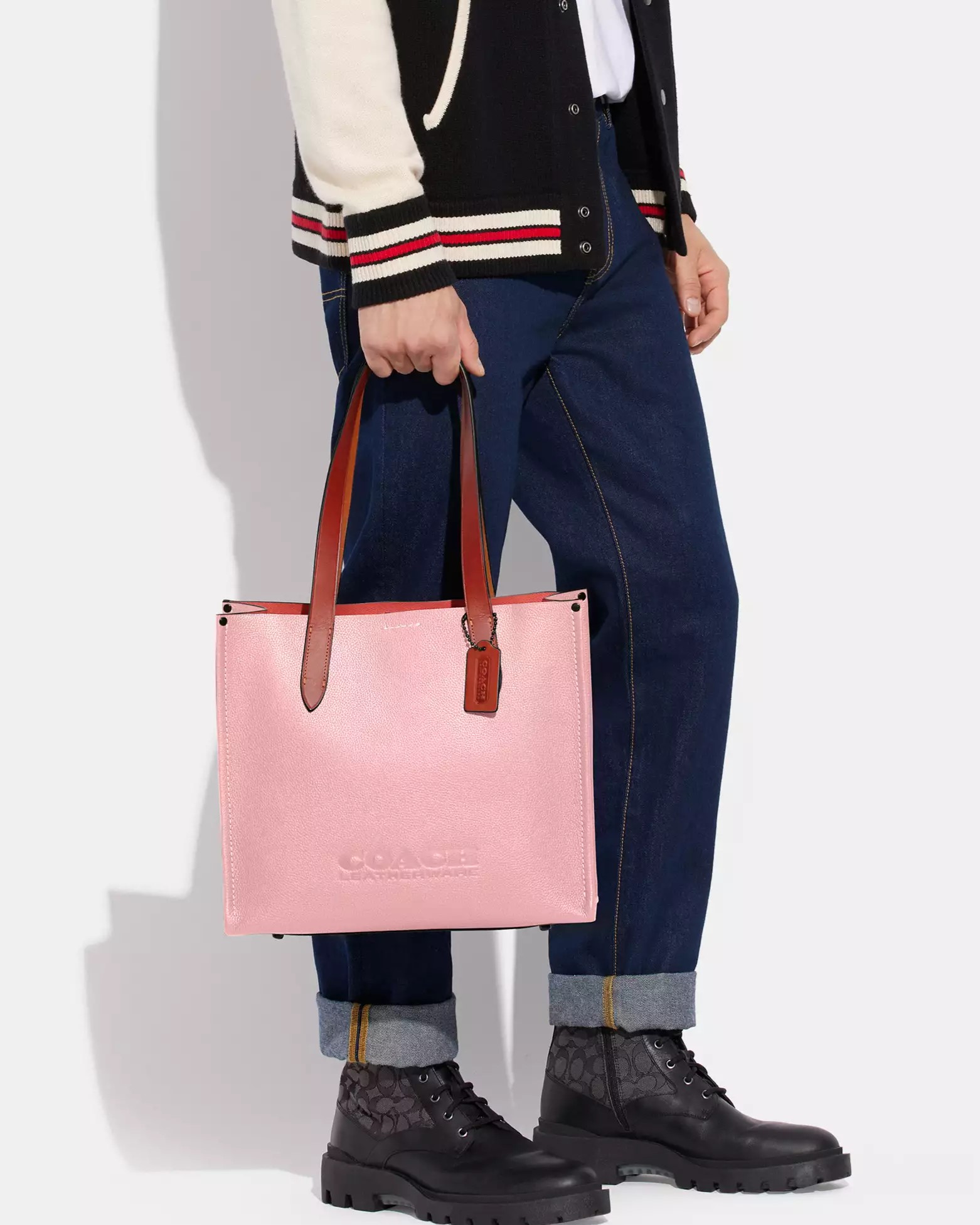 TÚI XÁCH COACH RELAY TOTE 34 PINK POLISHED PEBBLE LEATHER BAG CH757 8