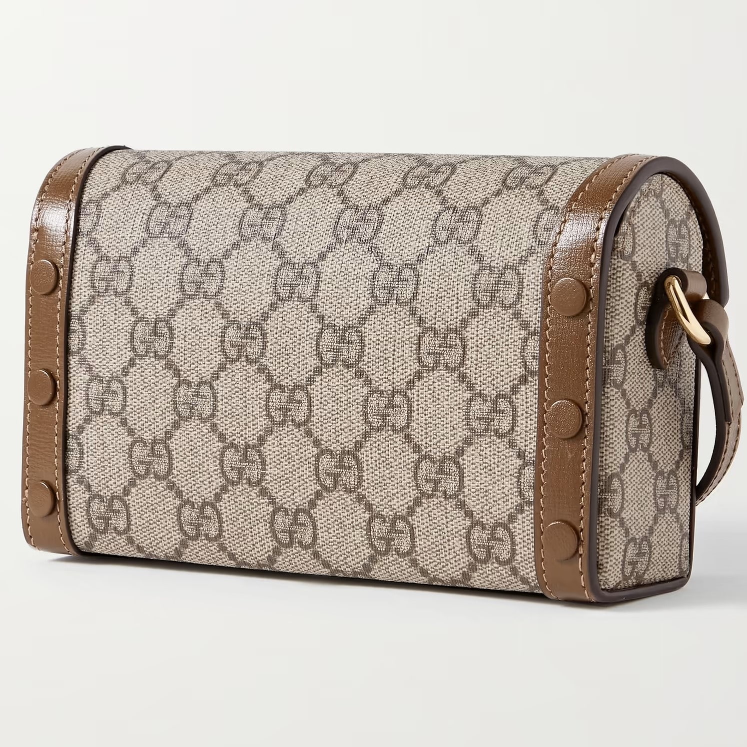 TÚI XÁCH NỮ GUCCI HORSEBIT 1955 BROWN LEATHER TRIMMED PRINTED COATED CANVAS SHOULDER BAG 5