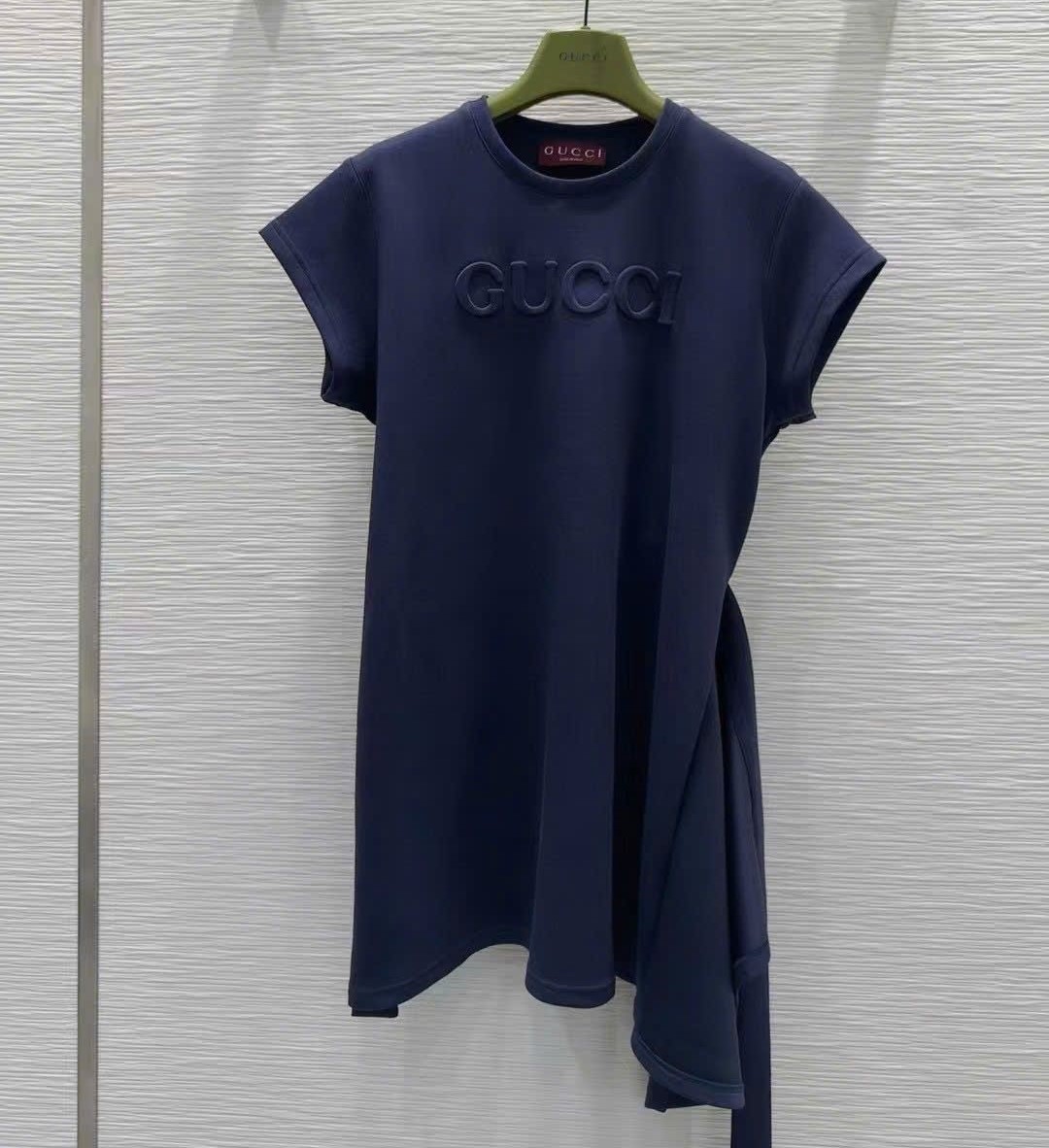 Đầm thun nữ Gucci thắt đai màu xanh coban 7