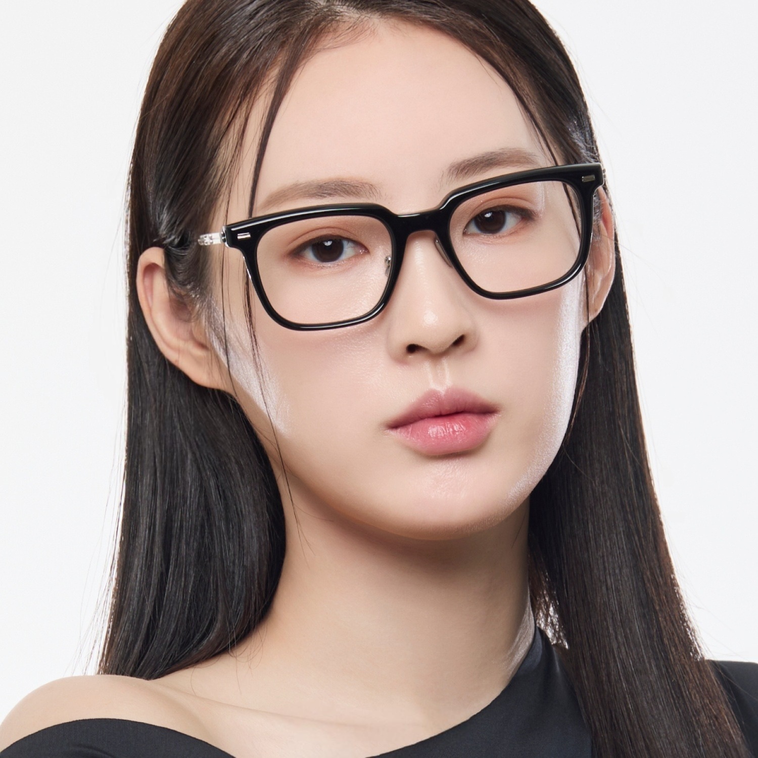 Kính giả cận Gentle Monster Zin 01 Clear Lenses Square Shape Black Acetate Frame 8