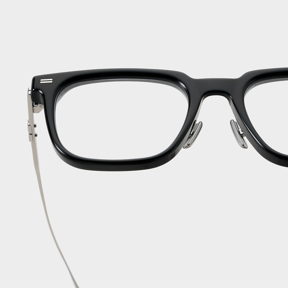 Kính giả cận Gentle Monster Zin 01 Clear Lenses Square Shape Black Acetate Frame 10