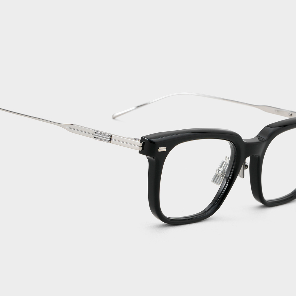 Kính giả cận Gentle Monster Zin 01 Clear Lenses Square Shape Black Acetate Frame 11