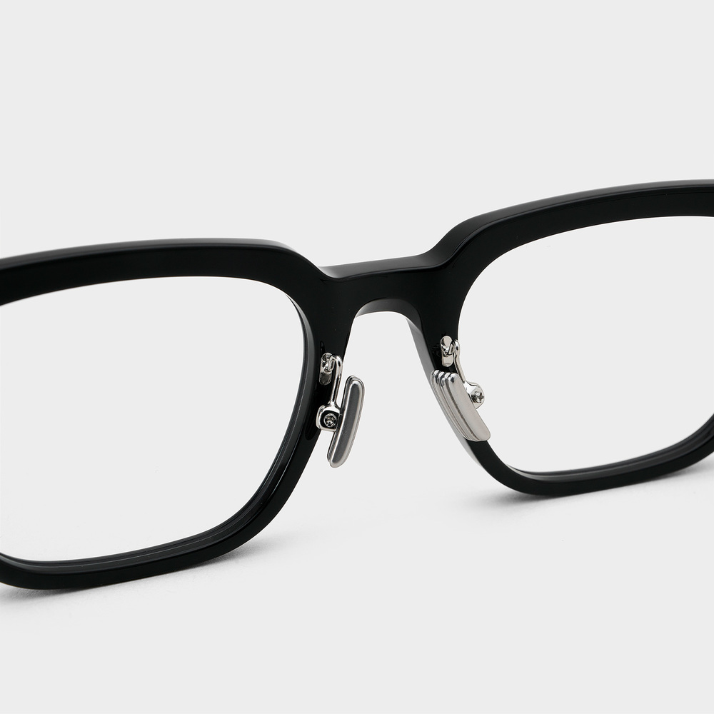 Kính giả cận Gentle Monster Zin 01 Clear Lenses Square Shape Black Acetate Frame 14