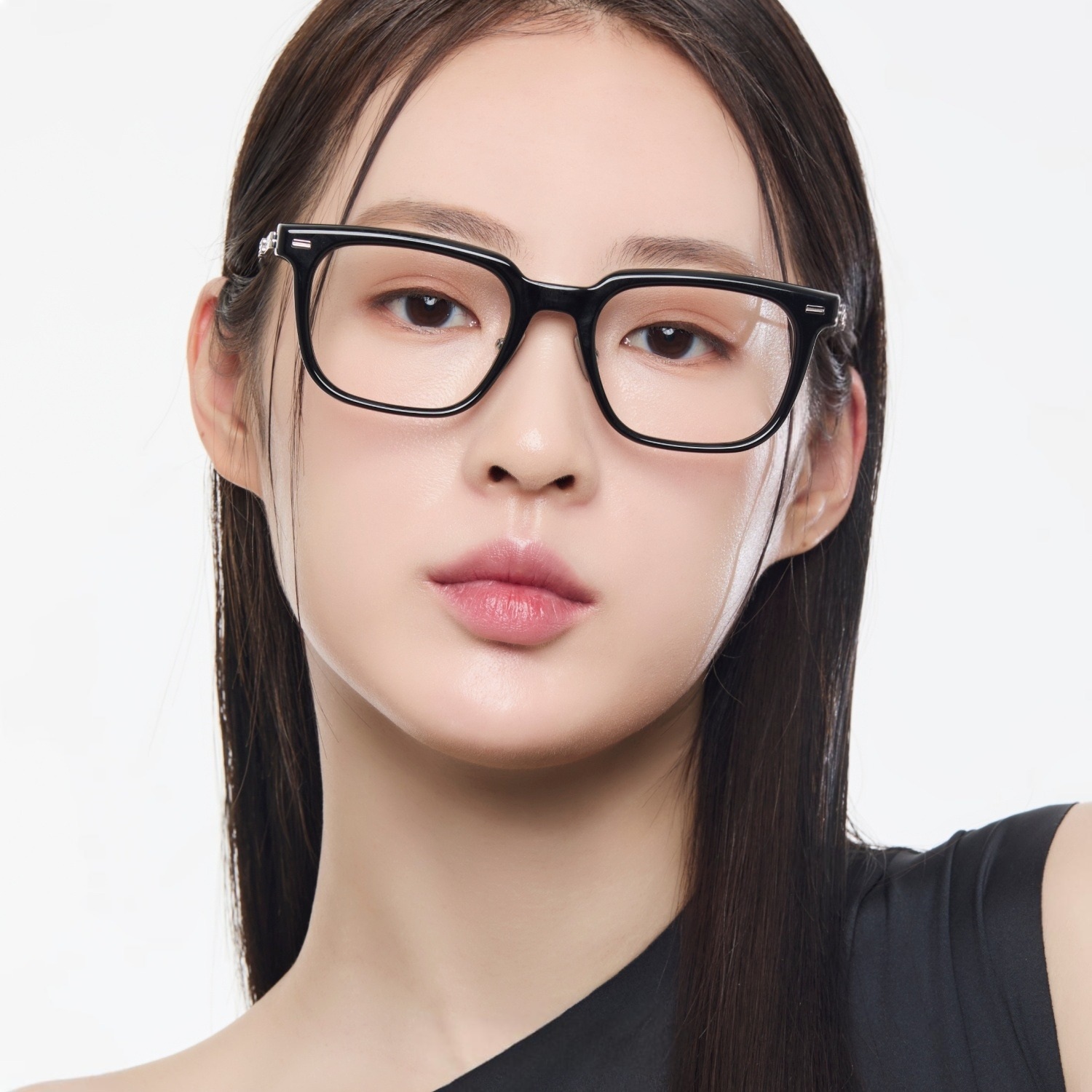 Kính giả cận Gentle Monster Zin 01 Clear Lenses Square Shape Black Acetate Frame 15