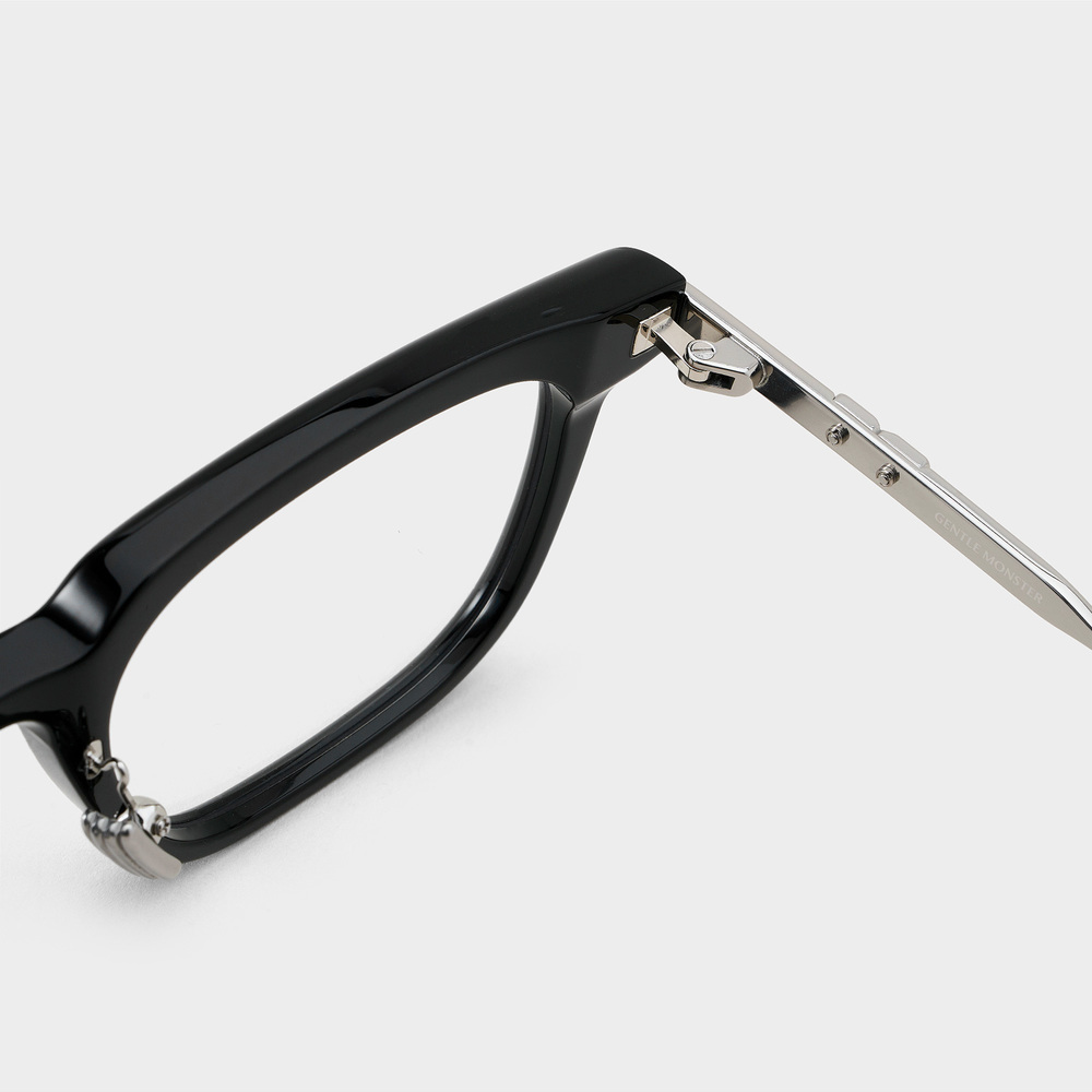 Kính giả cận Gentle Monster Zin 01 Clear Lenses Square Shape Black Acetate Frame 16
