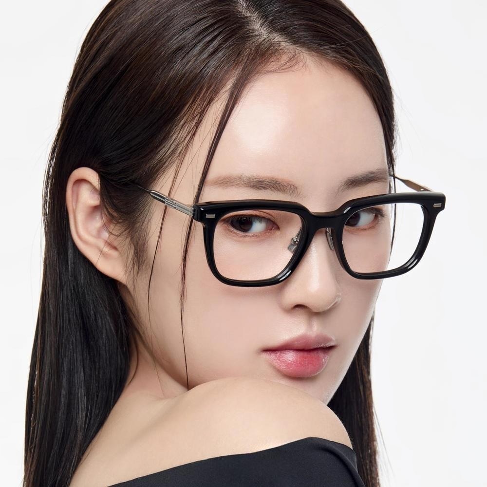 Kính giả cận Gentle Monster Zin 01 Clear Lenses Square Shape Black Acetate Frame 13