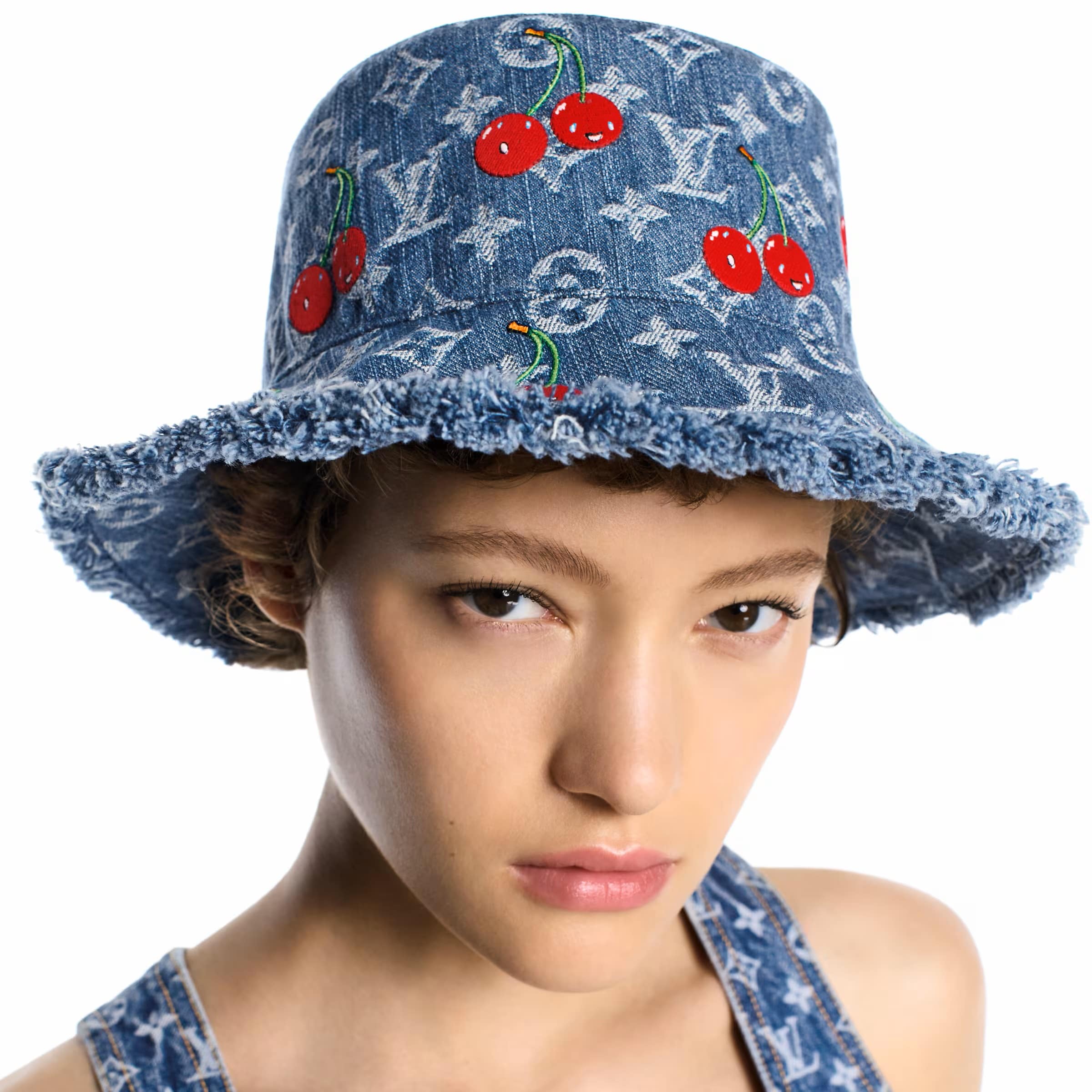 Nón Louis Vuitton Cherry LV x TM Denim Cerise Bucket Hat 2