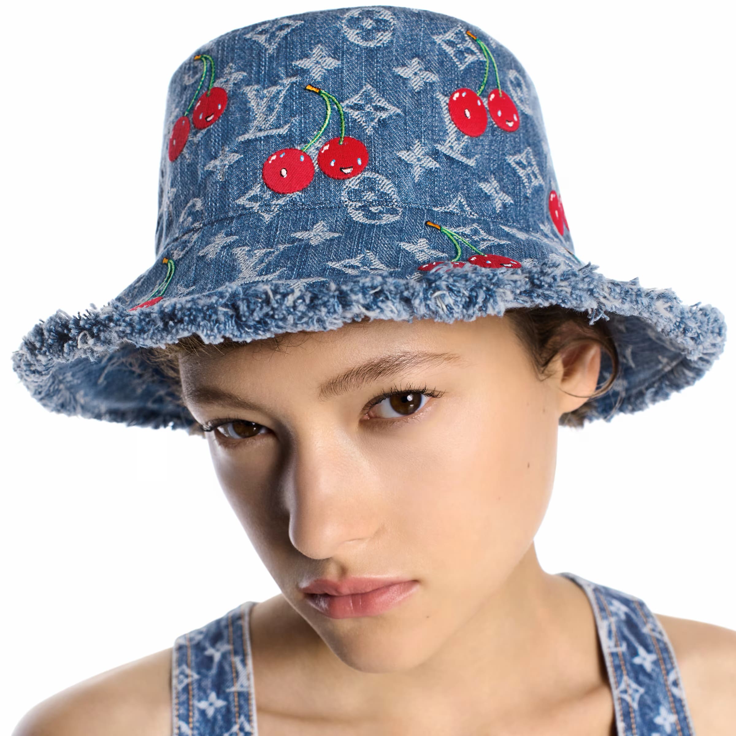 Nón Louis Vuitton Cherry LV x TM Denim Cerise Bucket Hat 5