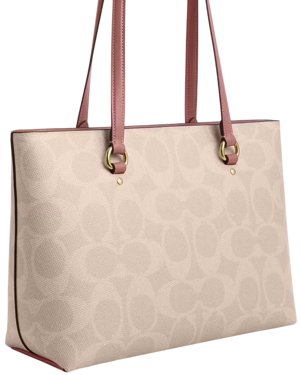 Túi Coach Station Tote Bag In Maxi Signature Canvas With Heart Charm CDB47 2