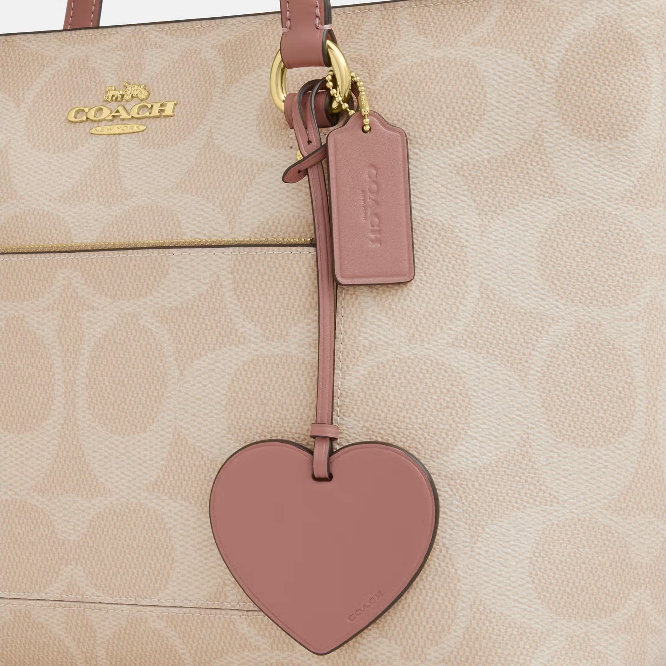 Túi Coach Station Tote Bag In Maxi Signature Canvas With Heart Charm CDB47 5