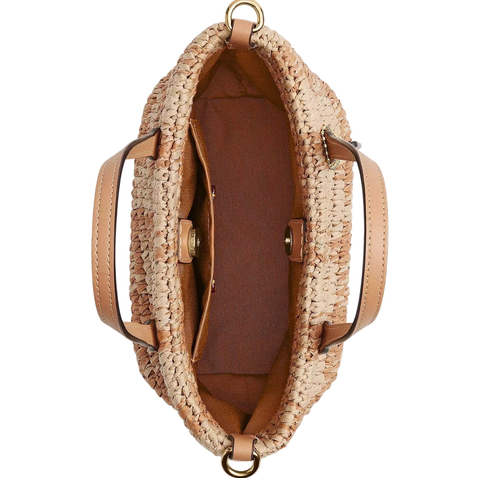 Túi Coach City Mini Tote Bag With Gingham Print straw Tan CEU31 1