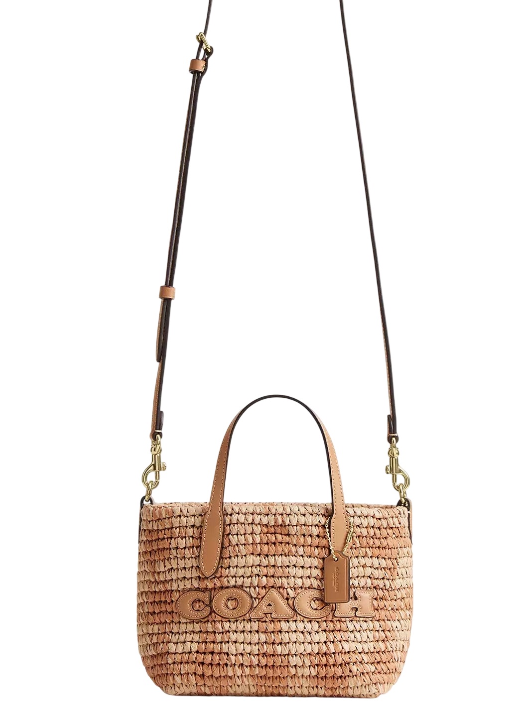 Túi Coach City Mini Tote Bag With Gingham Print straw Tan CEU31 4