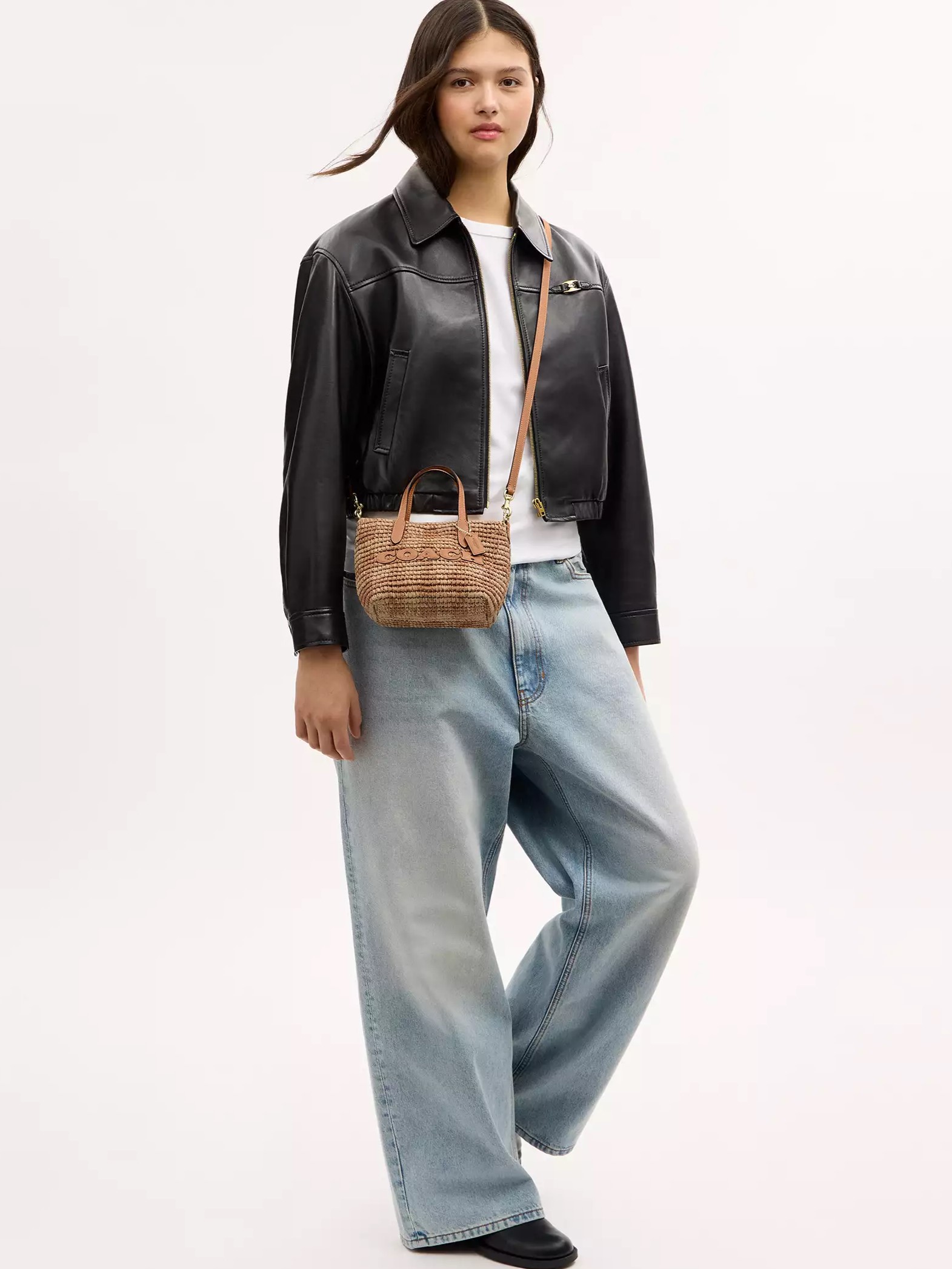 Túi Coach City Mini Tote Bag With Gingham Print straw Tan CEU31 6