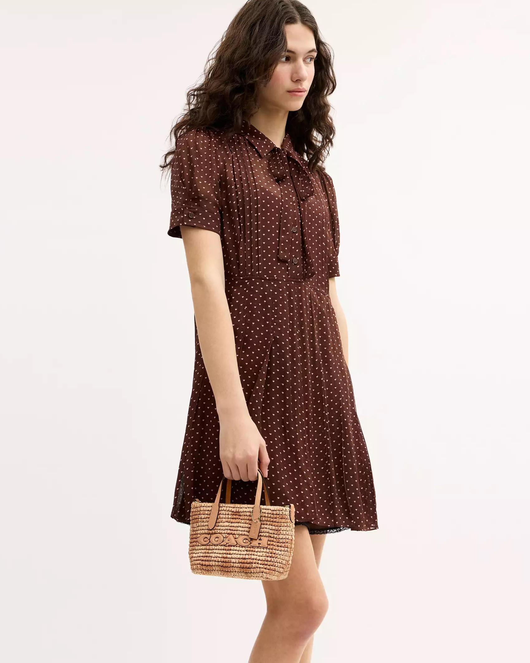 Túi Coach City Mini Tote Bag With Gingham Print straw Tan CEU31 11