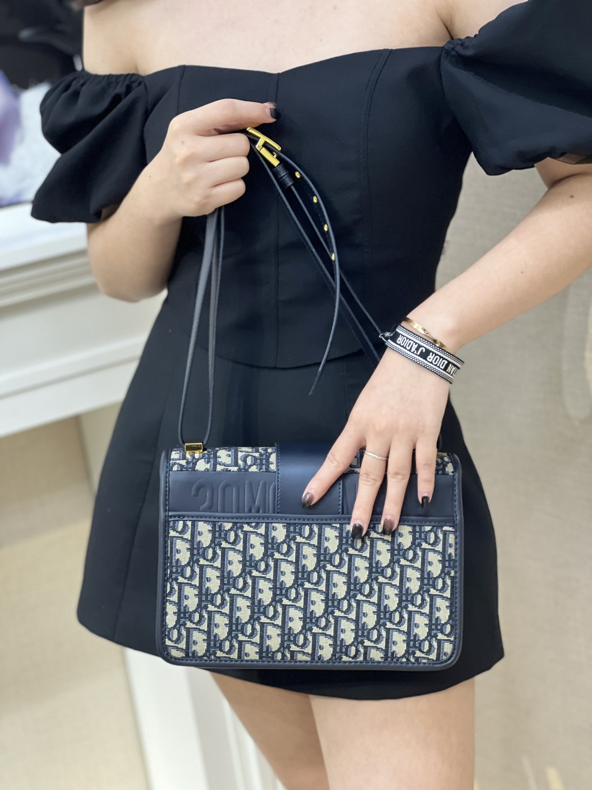 Medium Cest Dior Bag Blue Dior Oblique Jacquard  DIOR SG