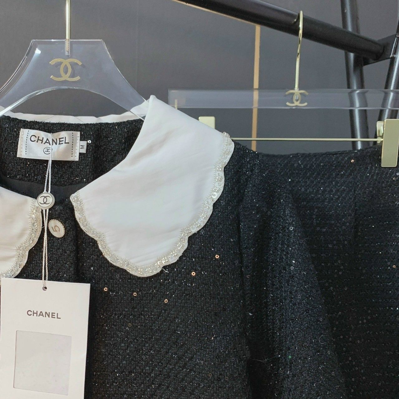 Set dạ tweed váy áo Chanel