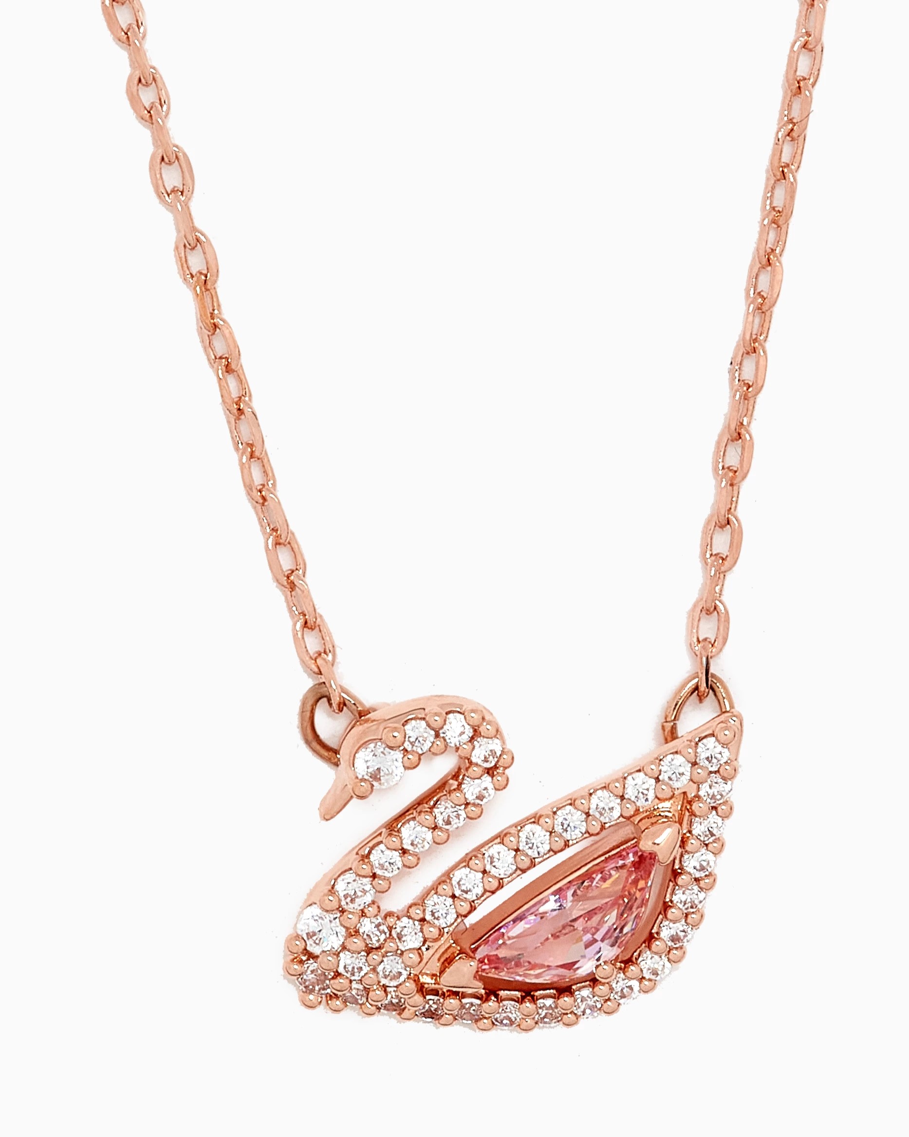 SET DÂY CHUYỀN VÒNG ĐEO TAY SWAROVSKI DAZZLING SWAN NECKLACE MULTI-COLORED ROSE-GOLD TONE PLATED 5469989 12