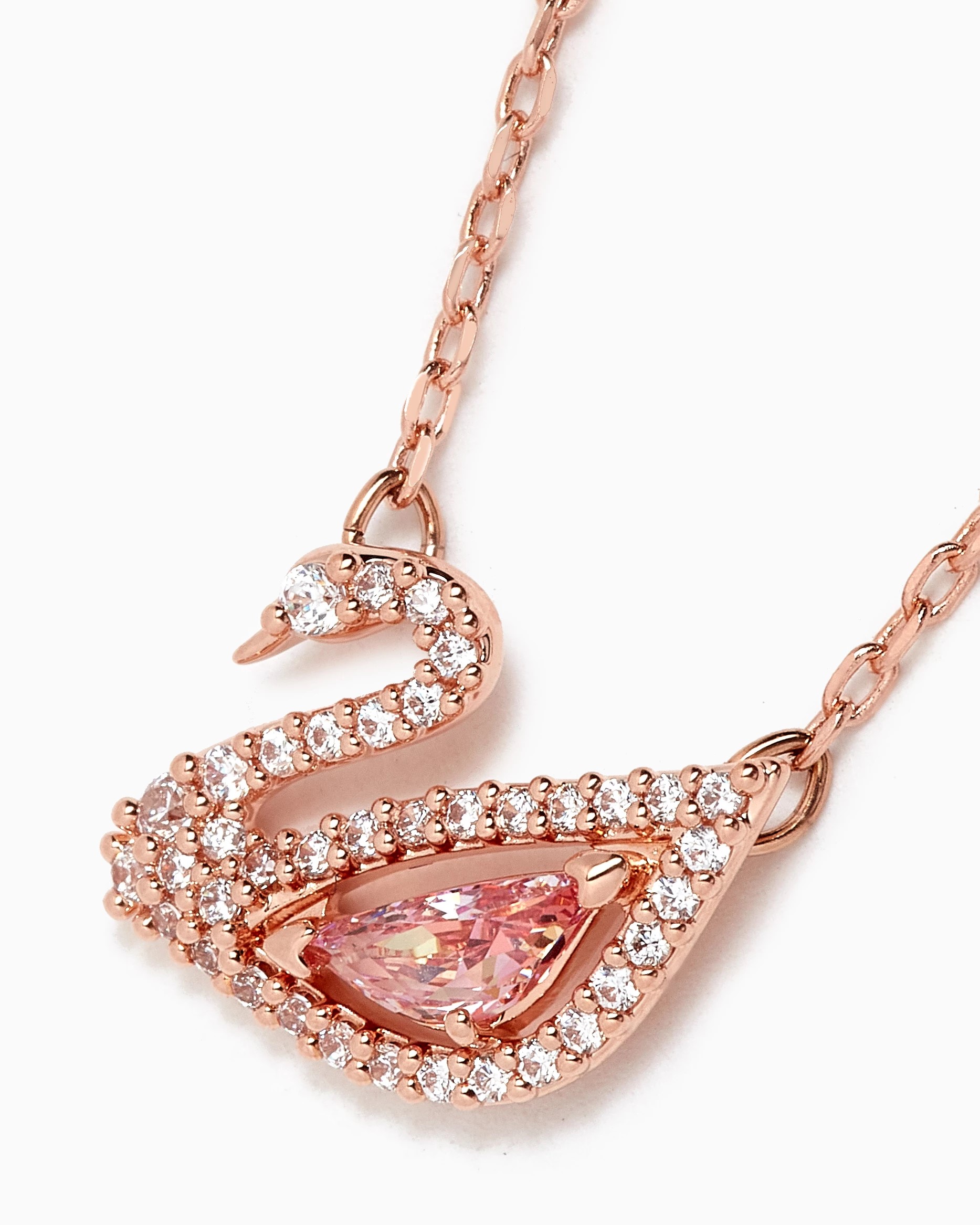 SET DÂY CHUYỀN VÒNG ĐEO TAY SWAROVSKI DAZZLING SWAN NECKLACE MULTI-COLORED ROSE-GOLD TONE PLATED 5469989 15