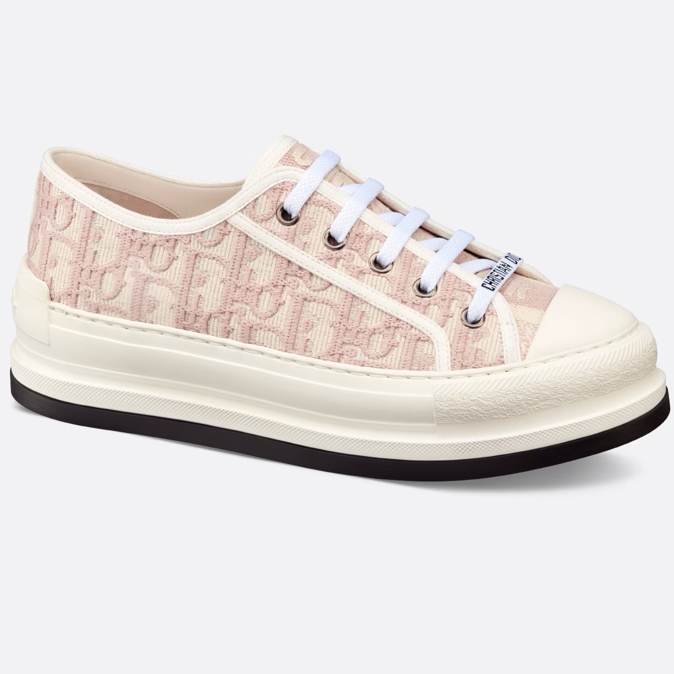 GIÀY THỂ THAO NỮ WALK N DIOR PLATFORM SNEAKER IN NUDE DIOR OBLIQUE EMBROIDERED COTTON 3