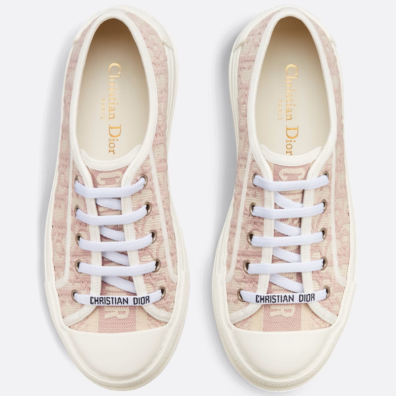 GIÀY THỂ THAO NỮ WALK N DIOR PLATFORM SNEAKER IN NUDE DIOR OBLIQUE EMBROIDERED COTTON 7