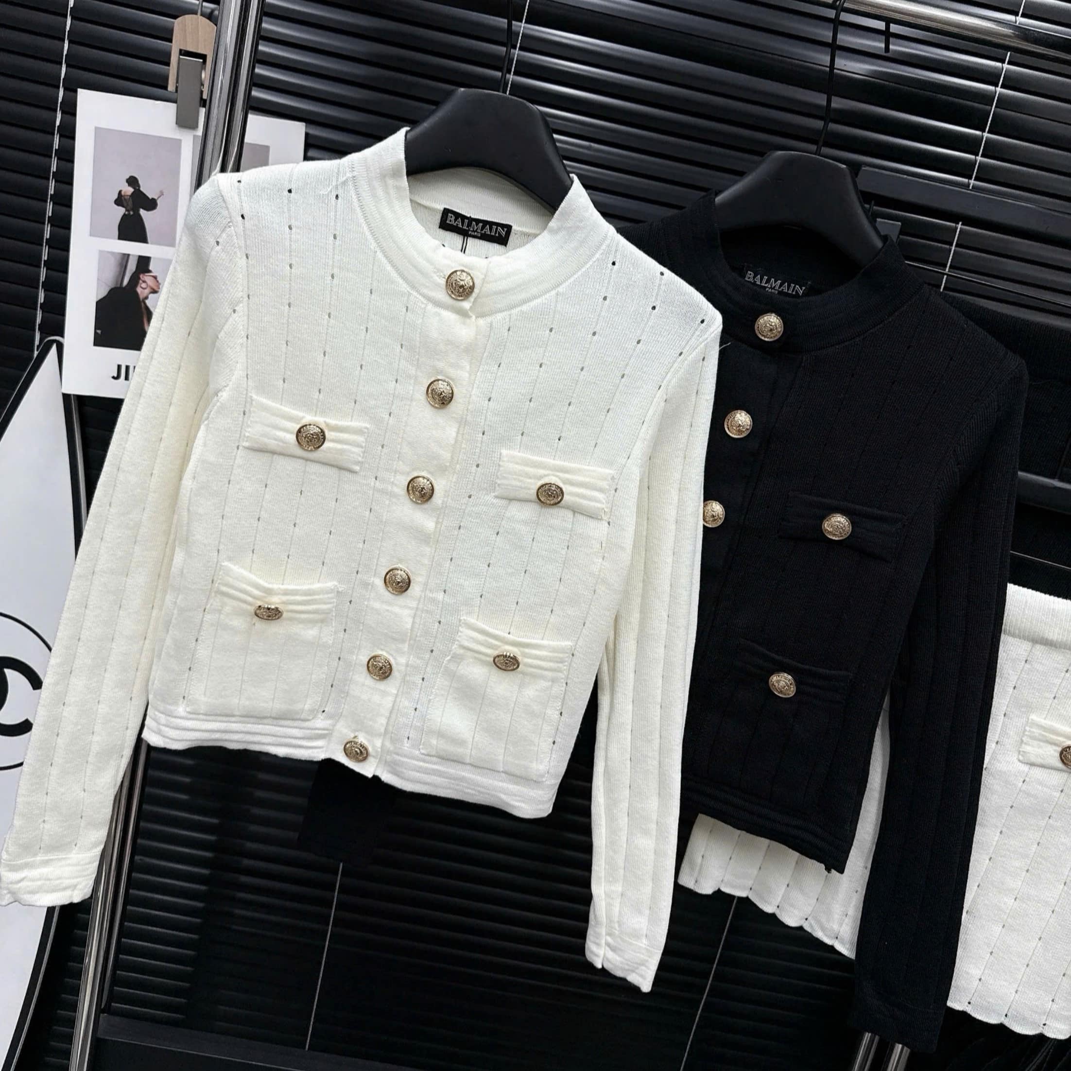 Set áo tay dài váy ngắn Balmain 1