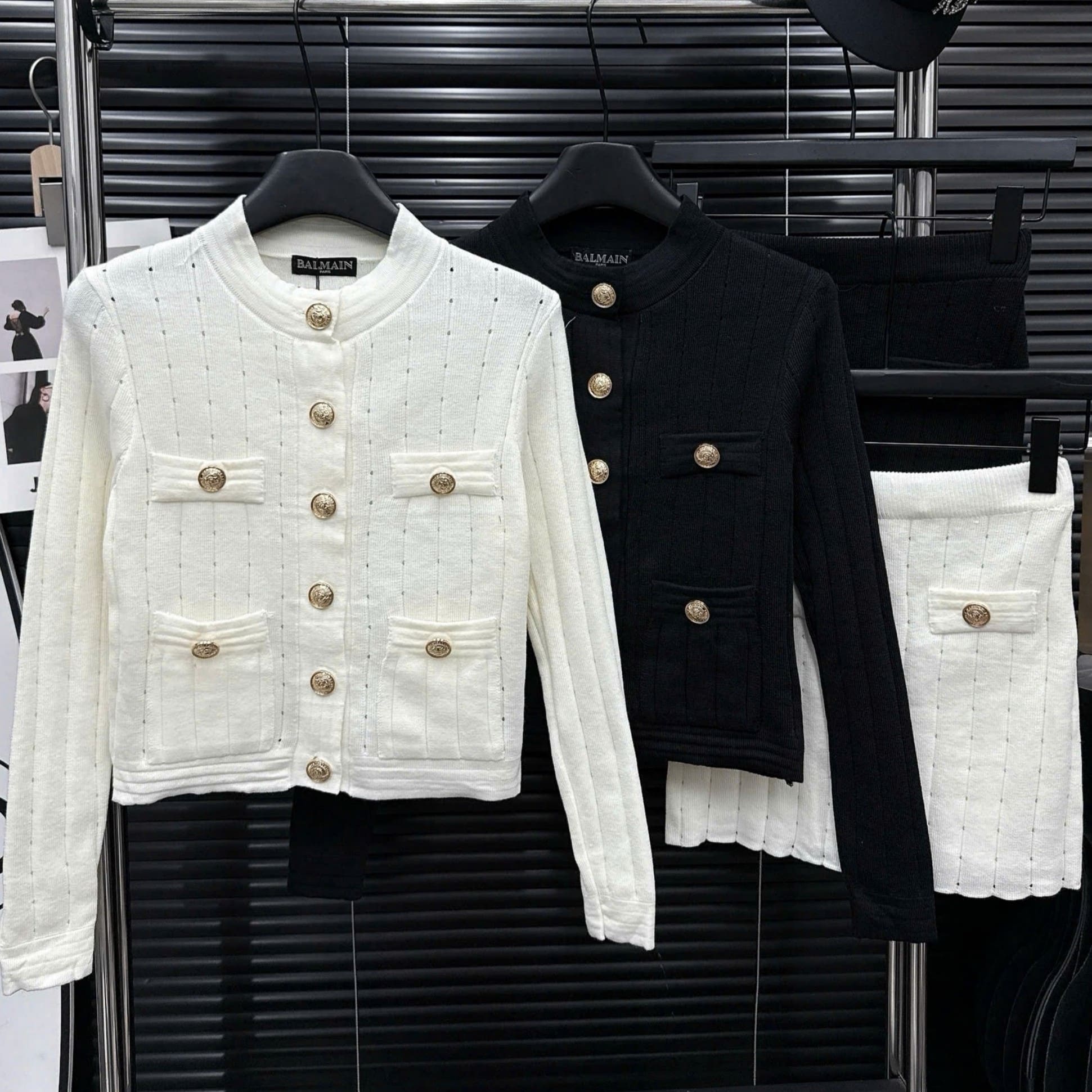 Set áo tay dài váy ngắn Balmain 8