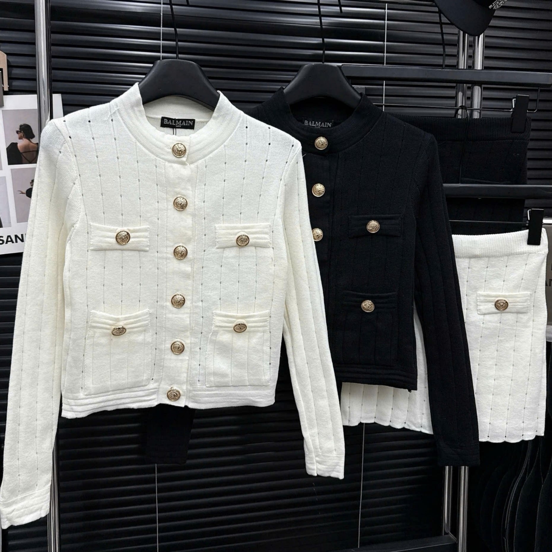 Set áo tay dài váy ngắn Balmain 9