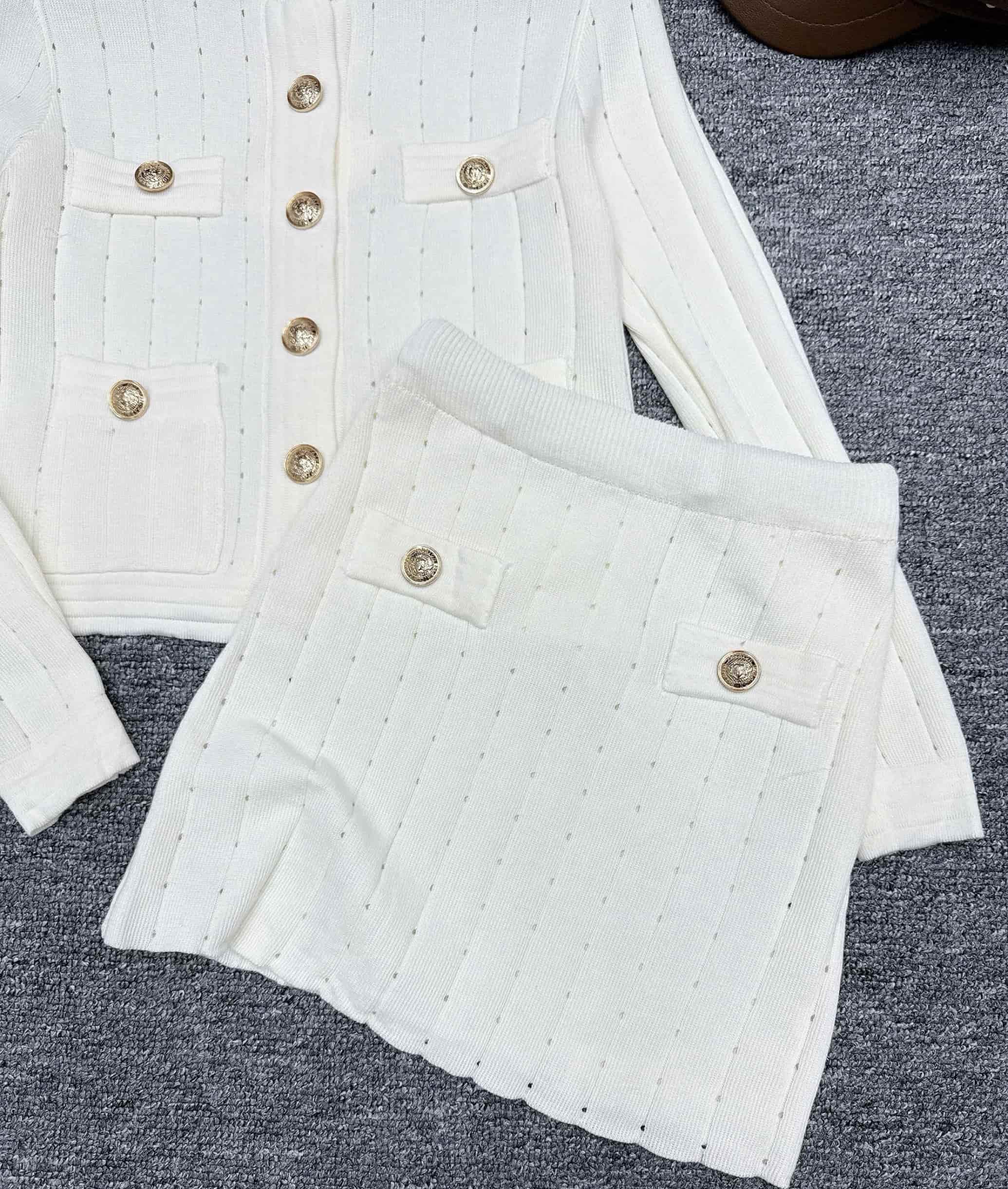 Set áo tay dài váy ngắn Balmain 6