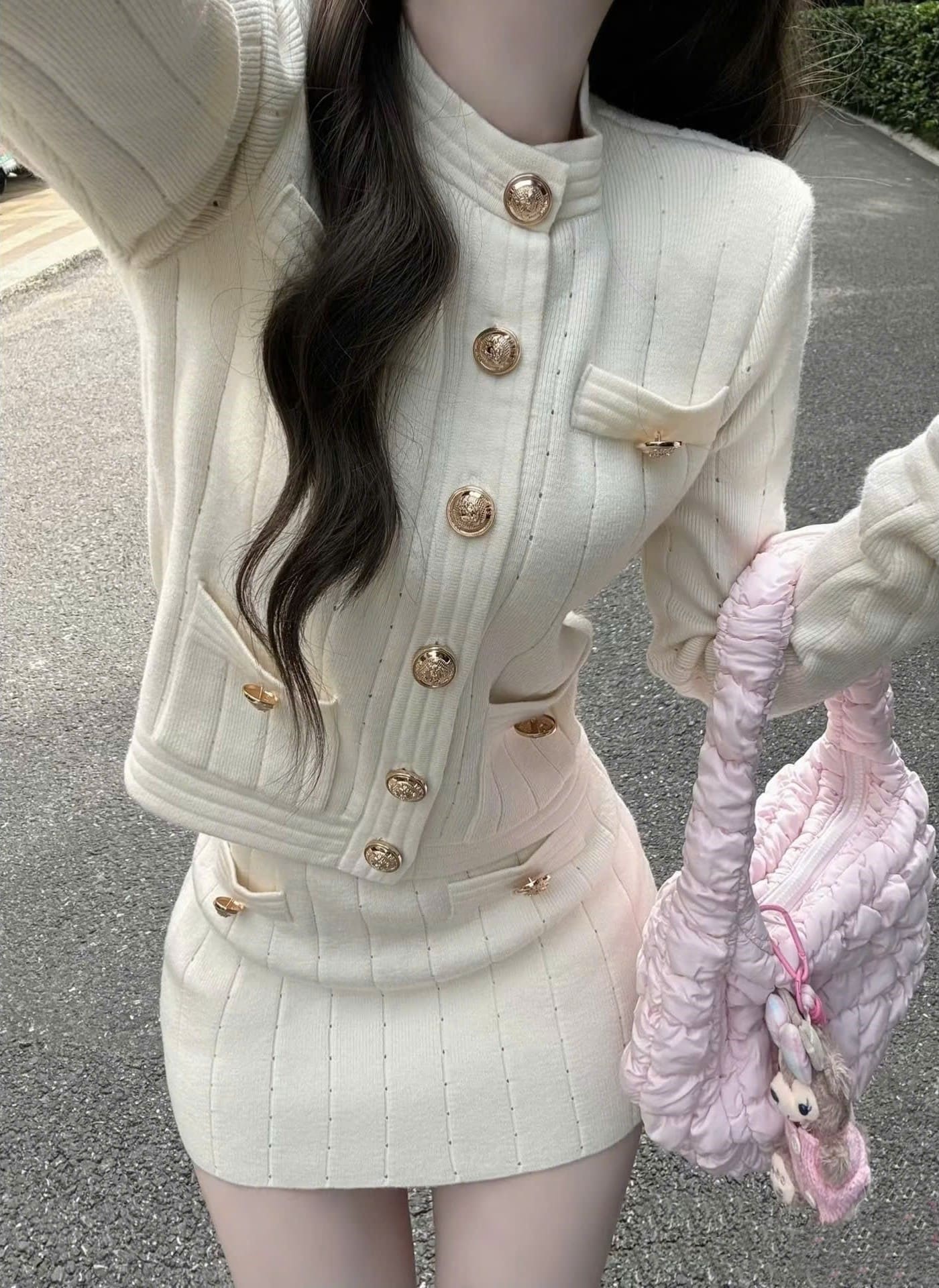Set áo tay dài váy ngắn Balmain 11